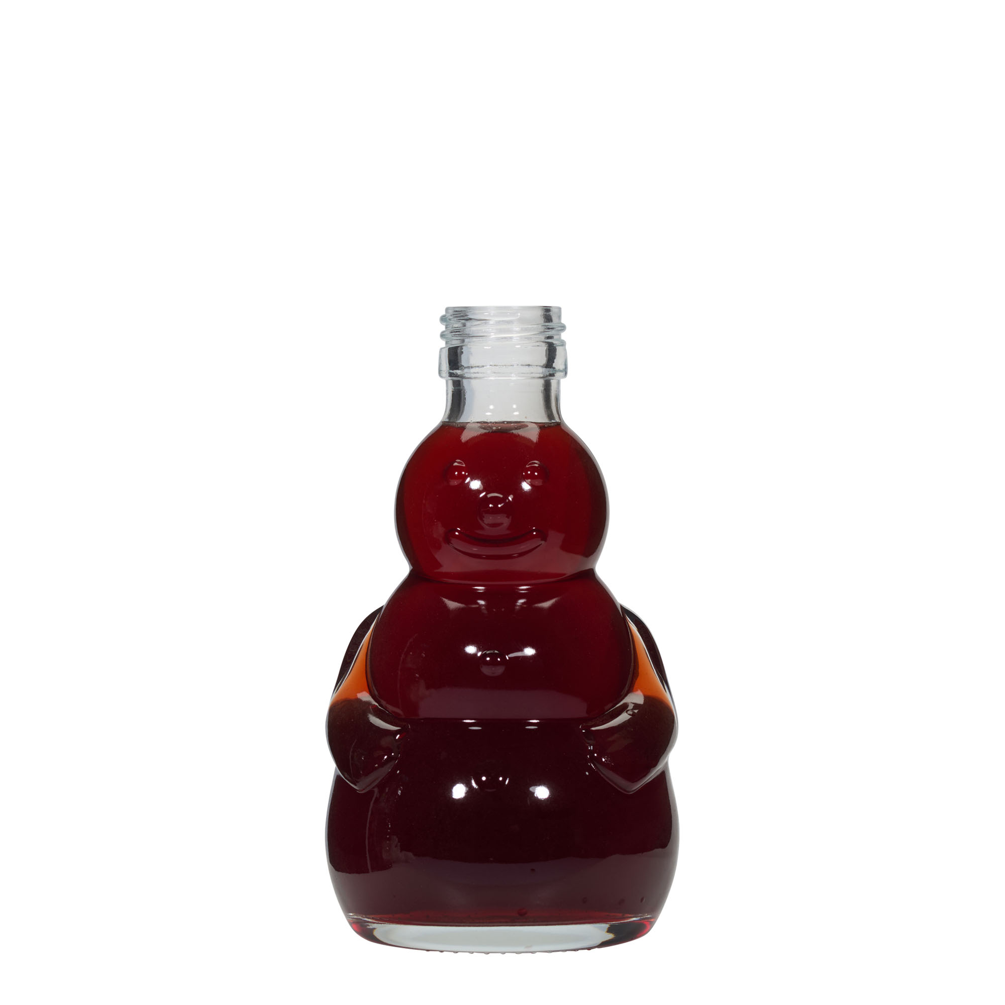 200 ml glass bottle 'Snowman', opening: PP 28