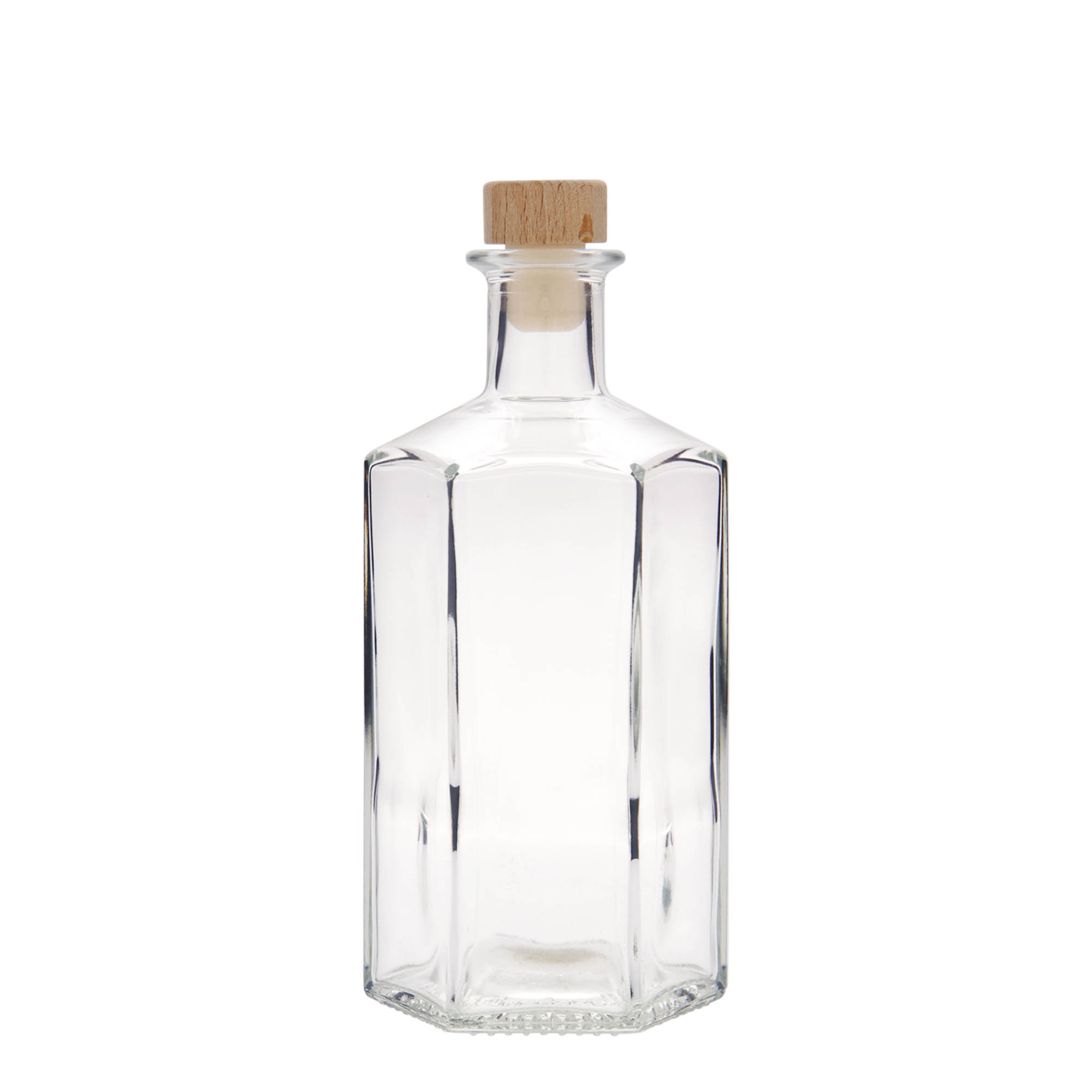 500 ml glass bottle apothecary 'Jimmy', hexagonal, opening: cork 500 ml glass bottle apothecary 'Jimmy', hexagonal, opening: cork