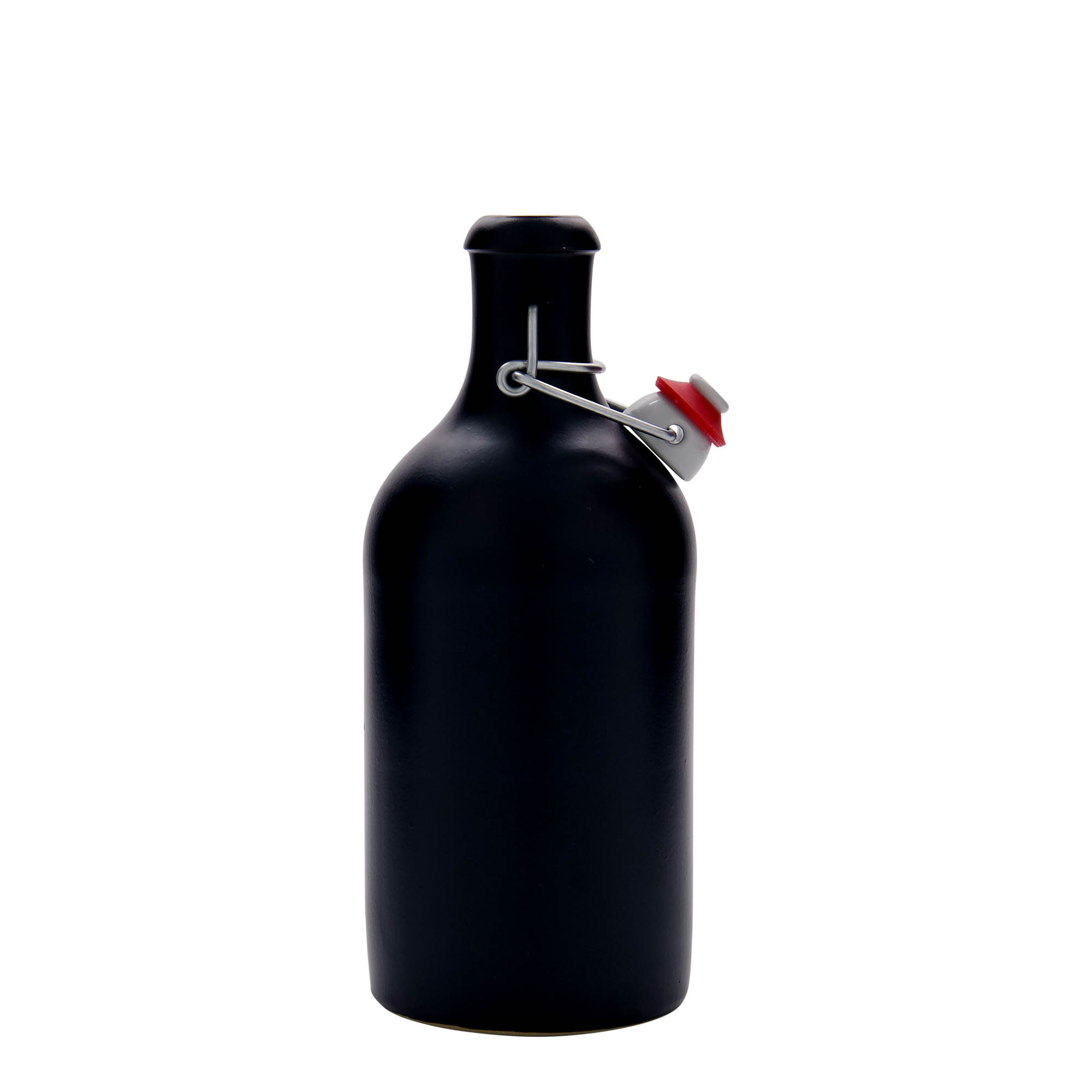 500 ml clay jug, stoneware, black, opening: swing top closure 500 ml clay jug, stoneware, black, opening: swing top closure