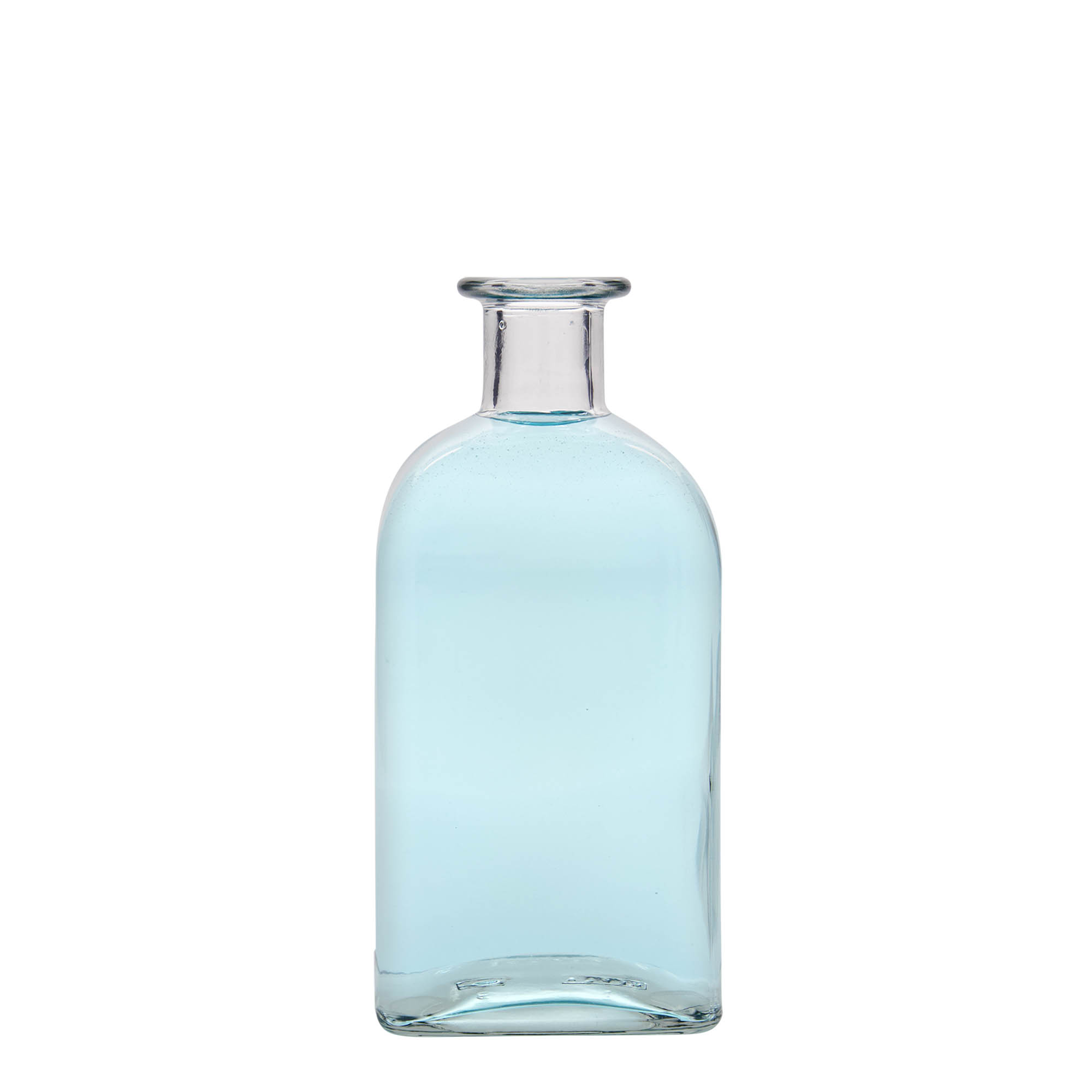 500 ml glass bottle Apotheker Carré, square, opening: cork