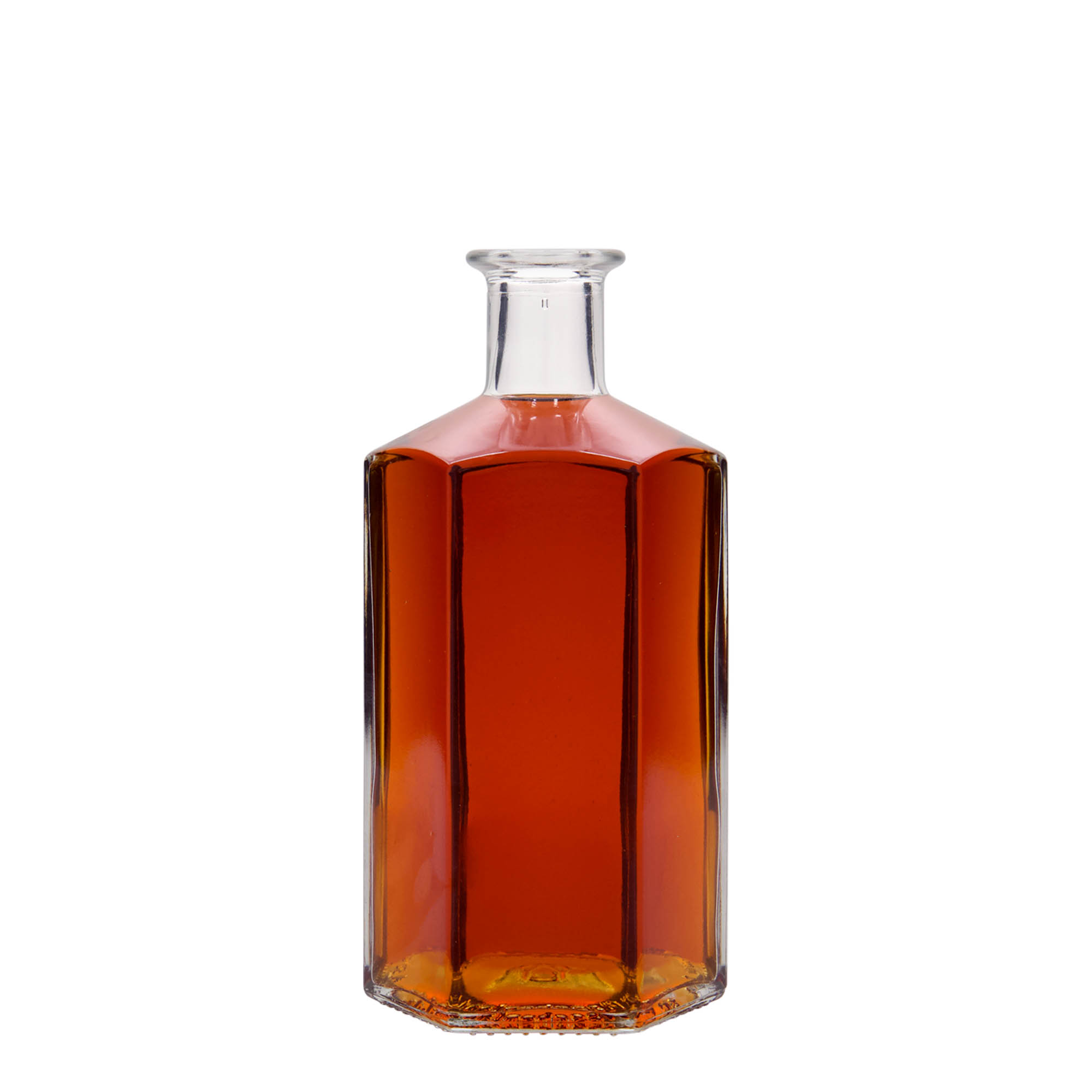 500 ml glass bottle apothecary 'Jimmy', hexagonal, opening: cork