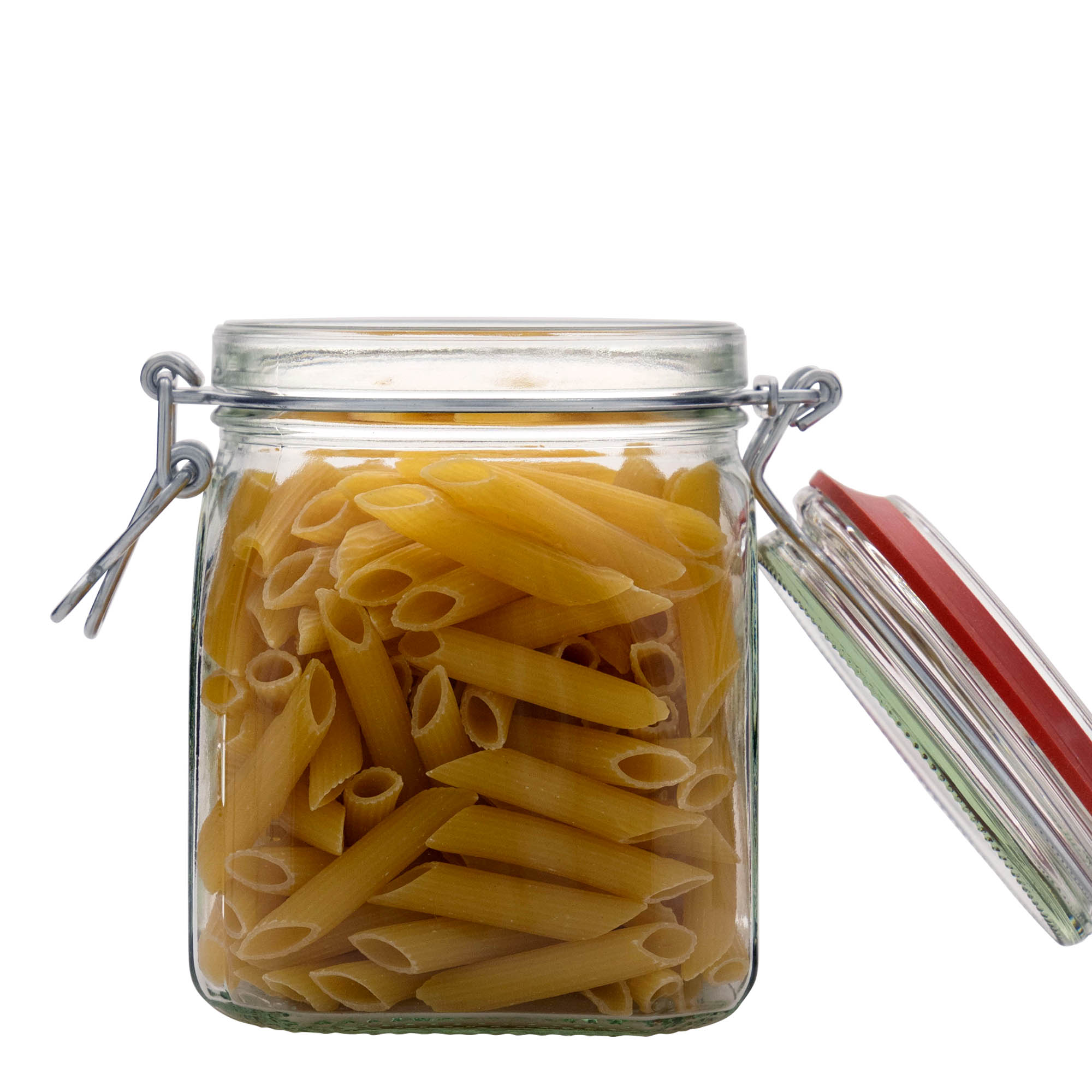 900 ml wire bail jar, square, opening: wire bail closure