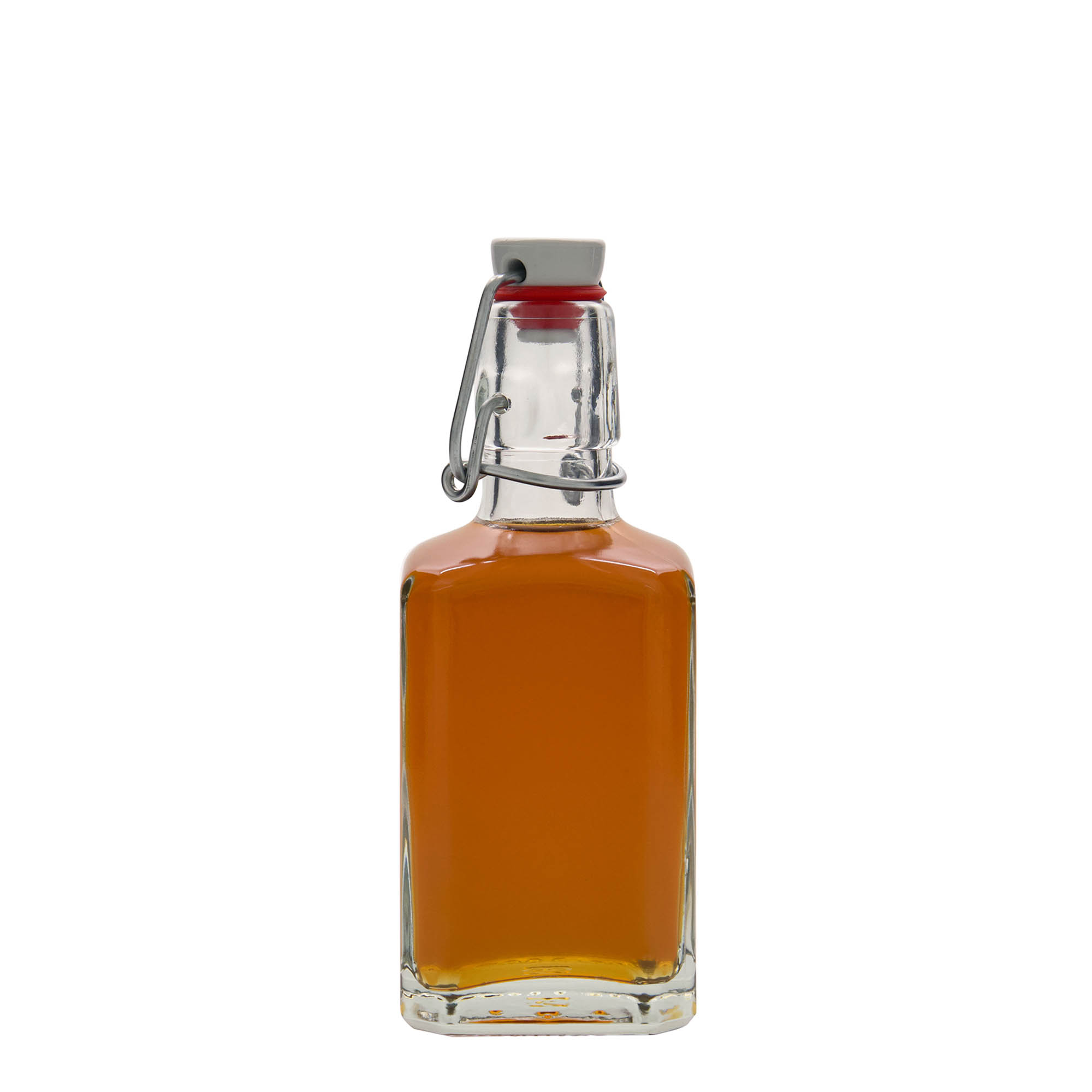 250 ml glass bottle ‘Rialto’, square, opening: swing top closure