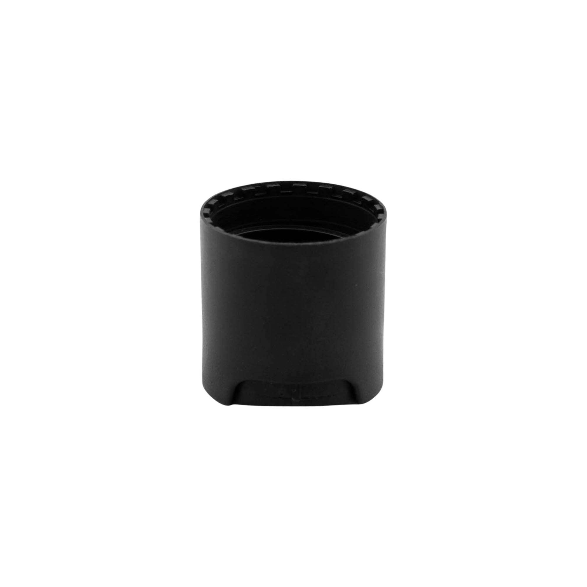 Screw cap with disc top, PP plastic, black, for opening: 24/410