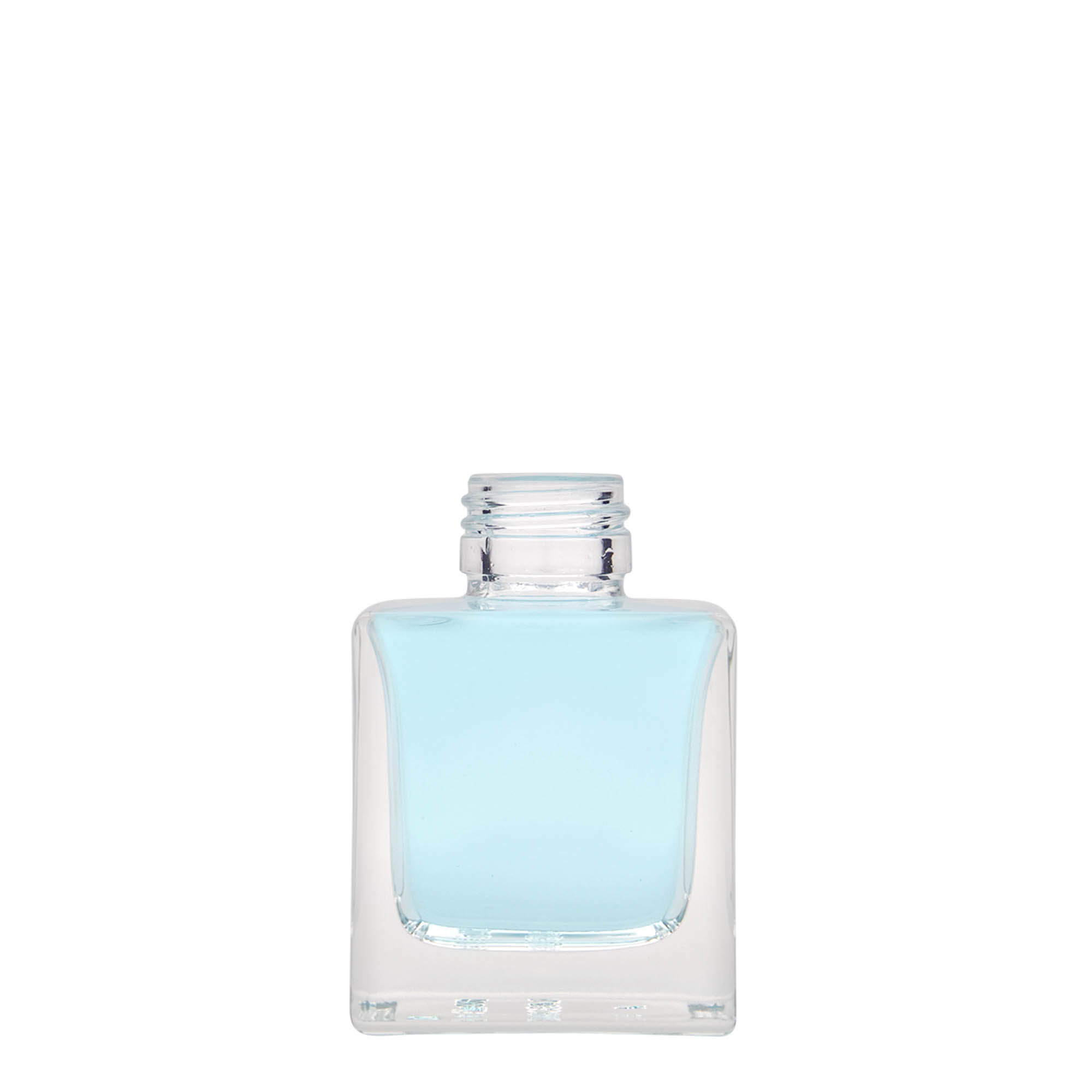 100 ml glass bottle 'Cube', square, opening: PP 28 100 ml glass bottle 'Cube', square, opening: PP 28