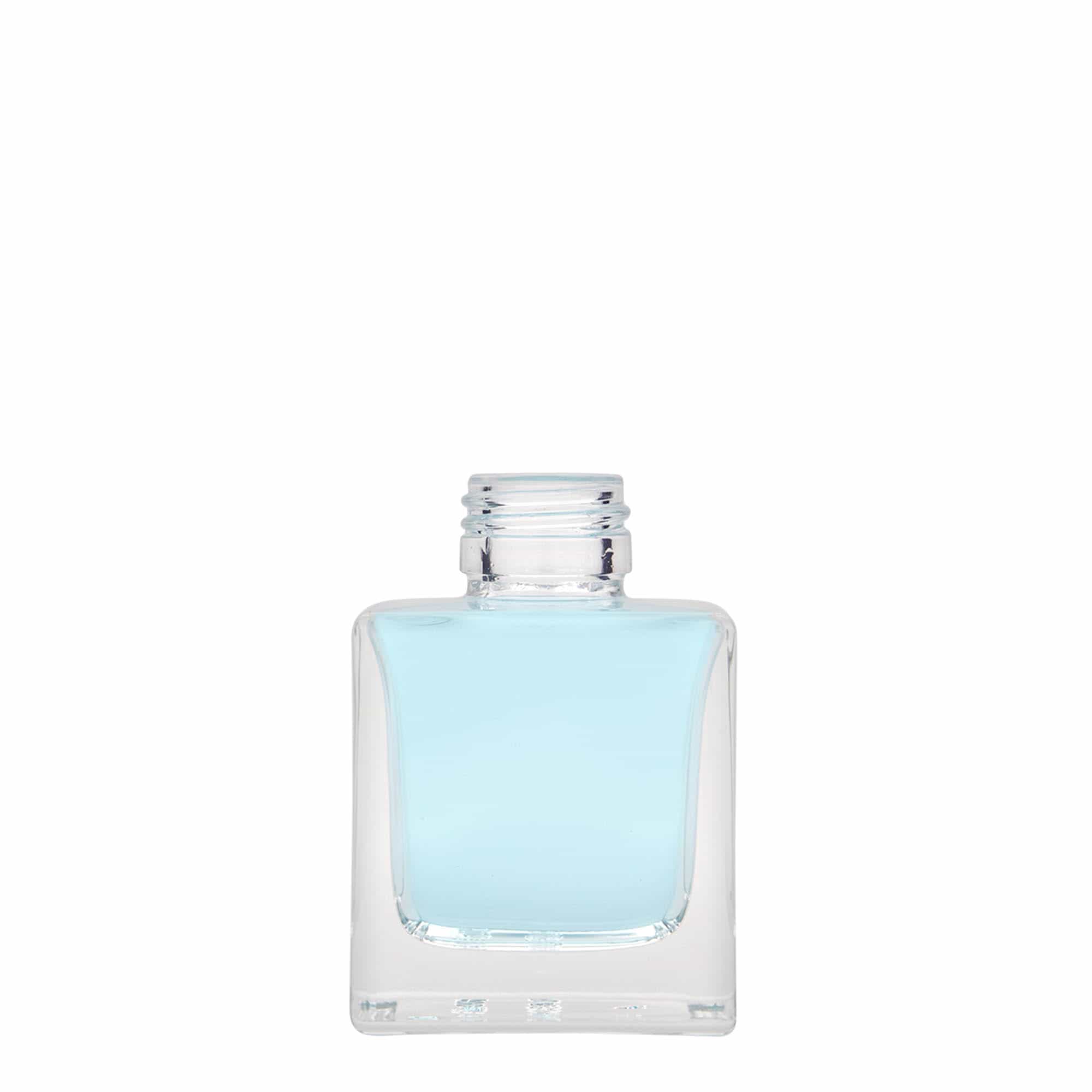 100 ml glass bottle ‘Cube’, square, opening: PP 28