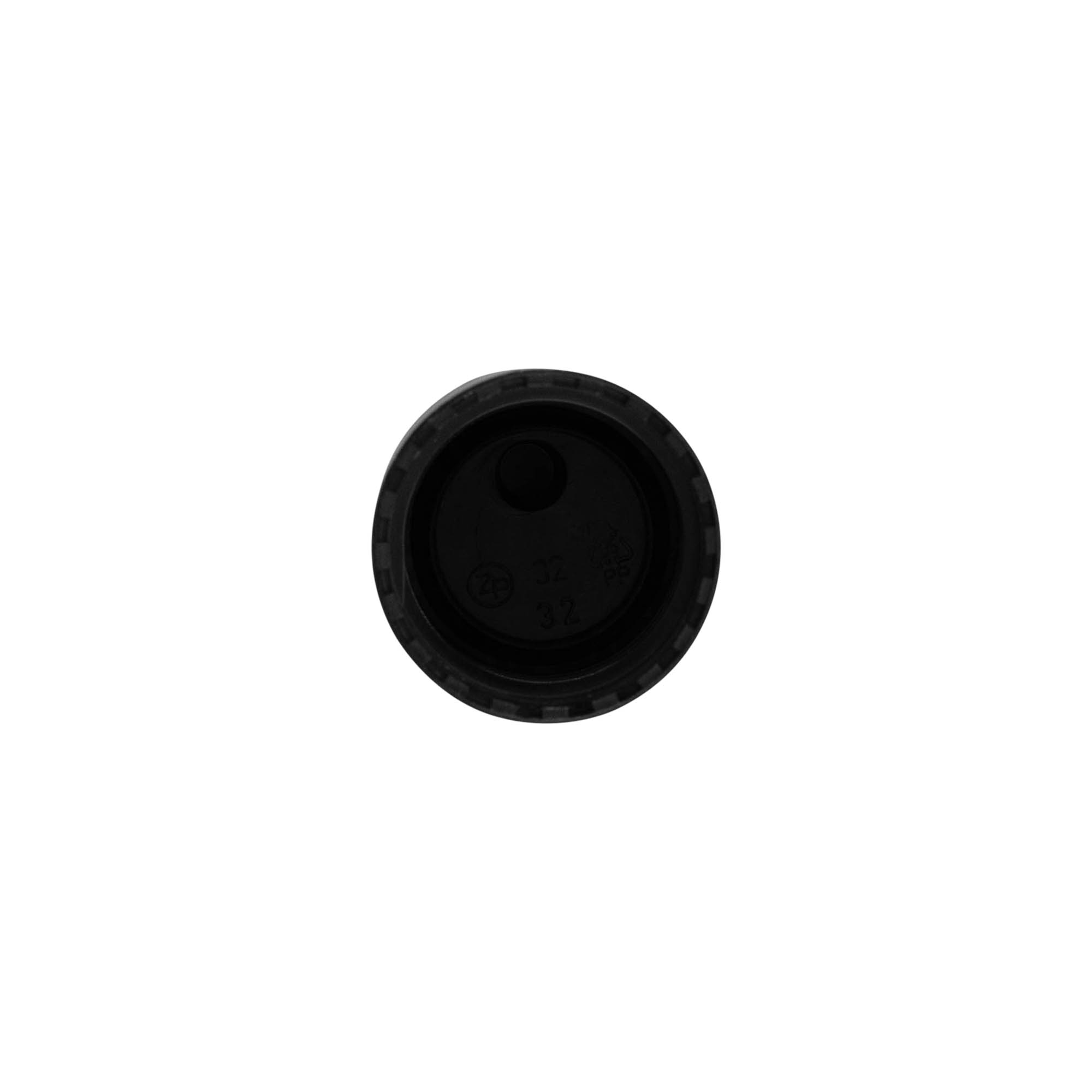 Screw cap with disc top, PP plastic, black, for opening: 24/410