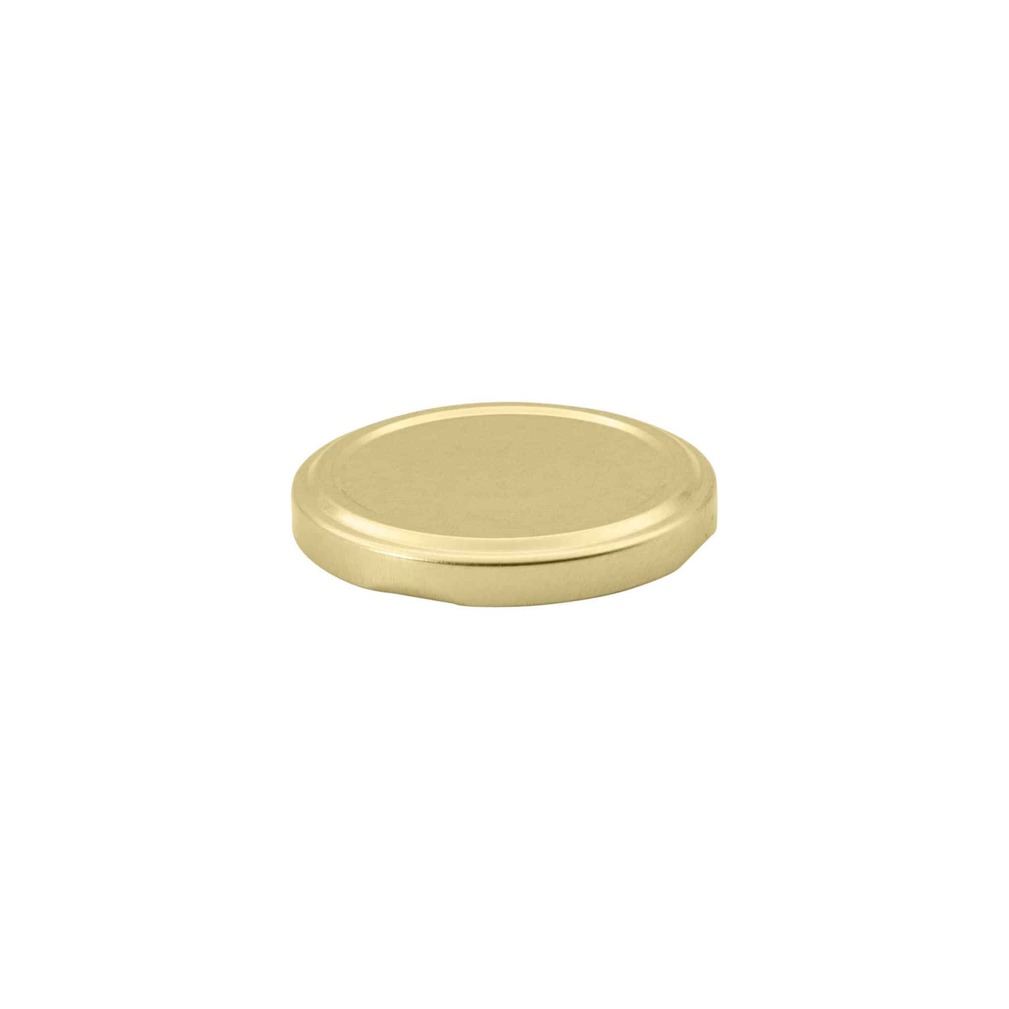 Twist-off lid, tinplate, gold, for opening: TO 63