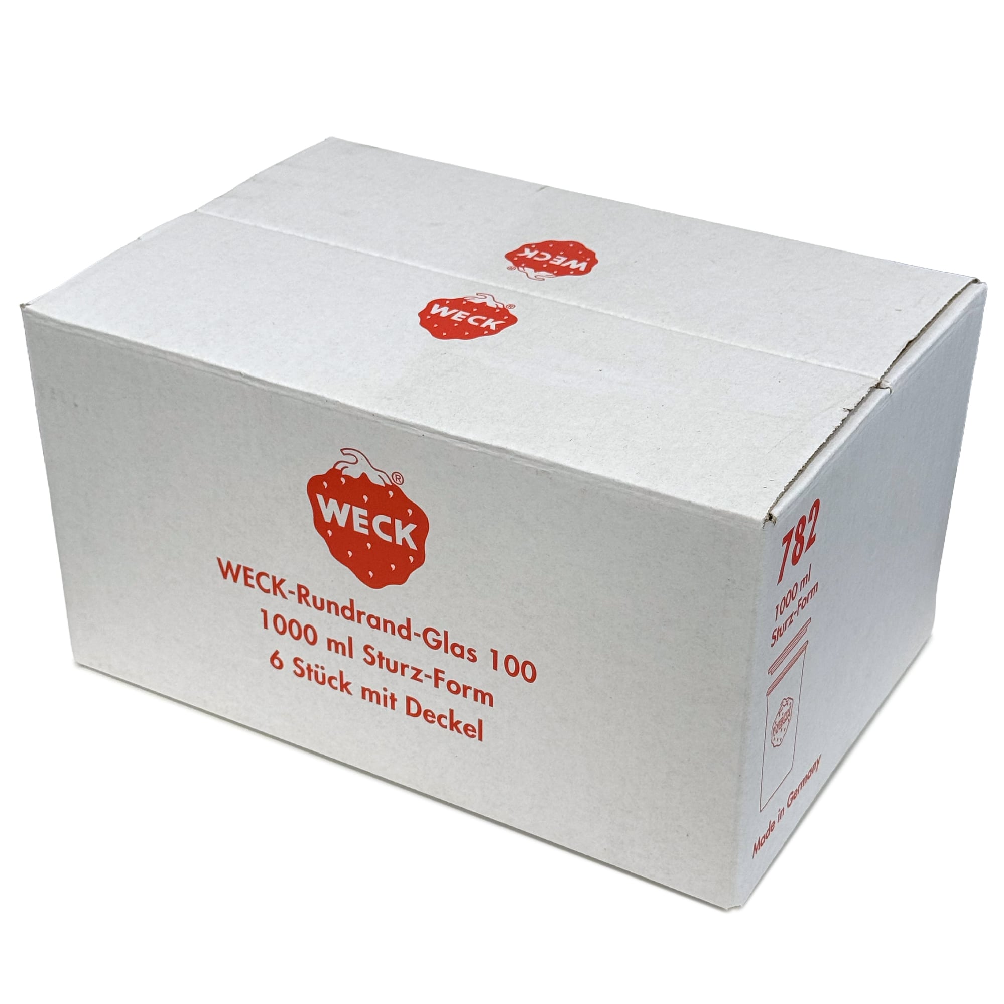 6x 1000 ml WECK inverted jar with glass lid RR 100