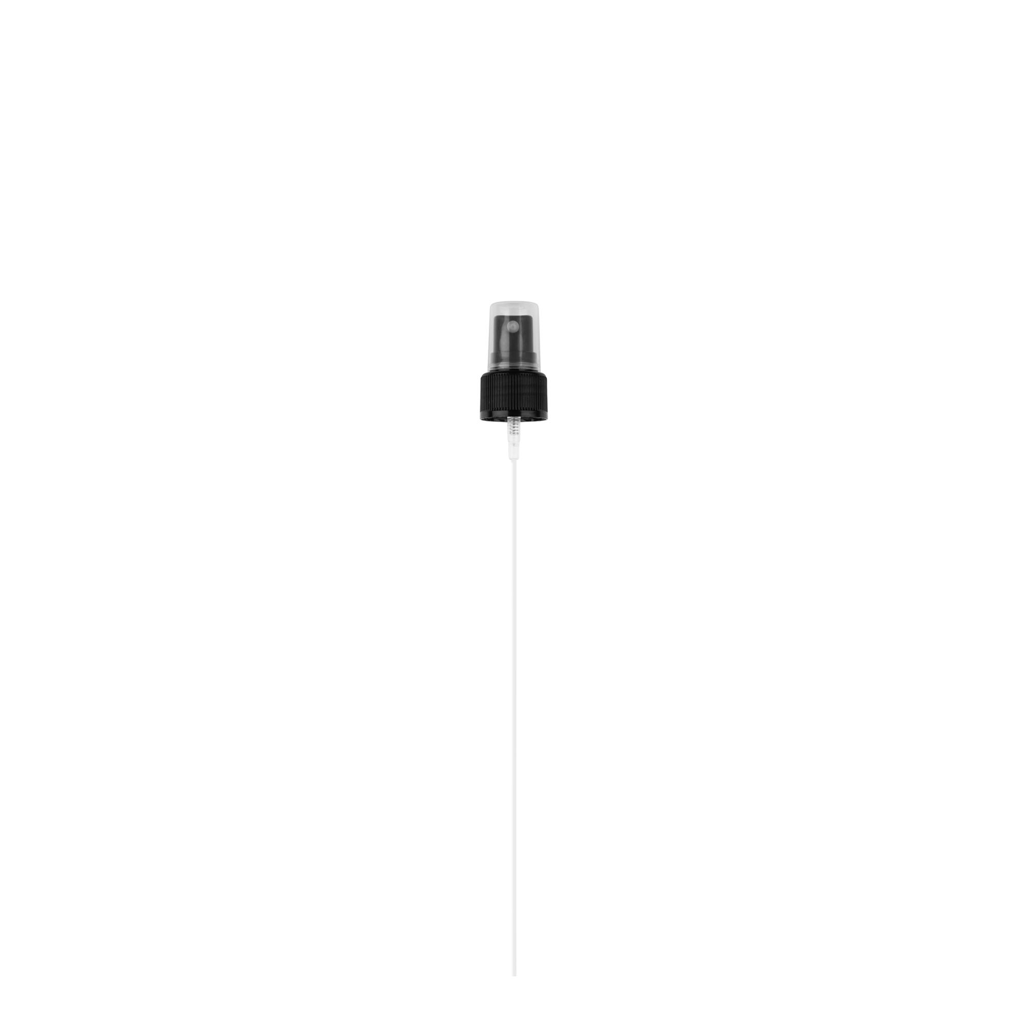 Screw cap with atomiser, PP plastic, black, for opening: GPI 24/410