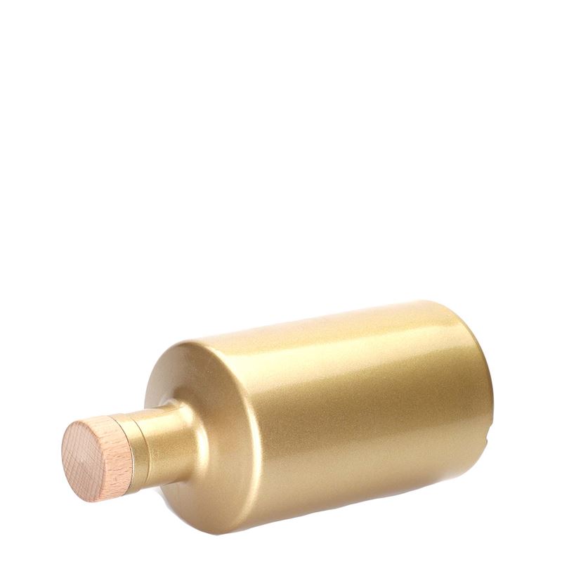 500 ml glass bottle 'Caroline', gold, opening: cork