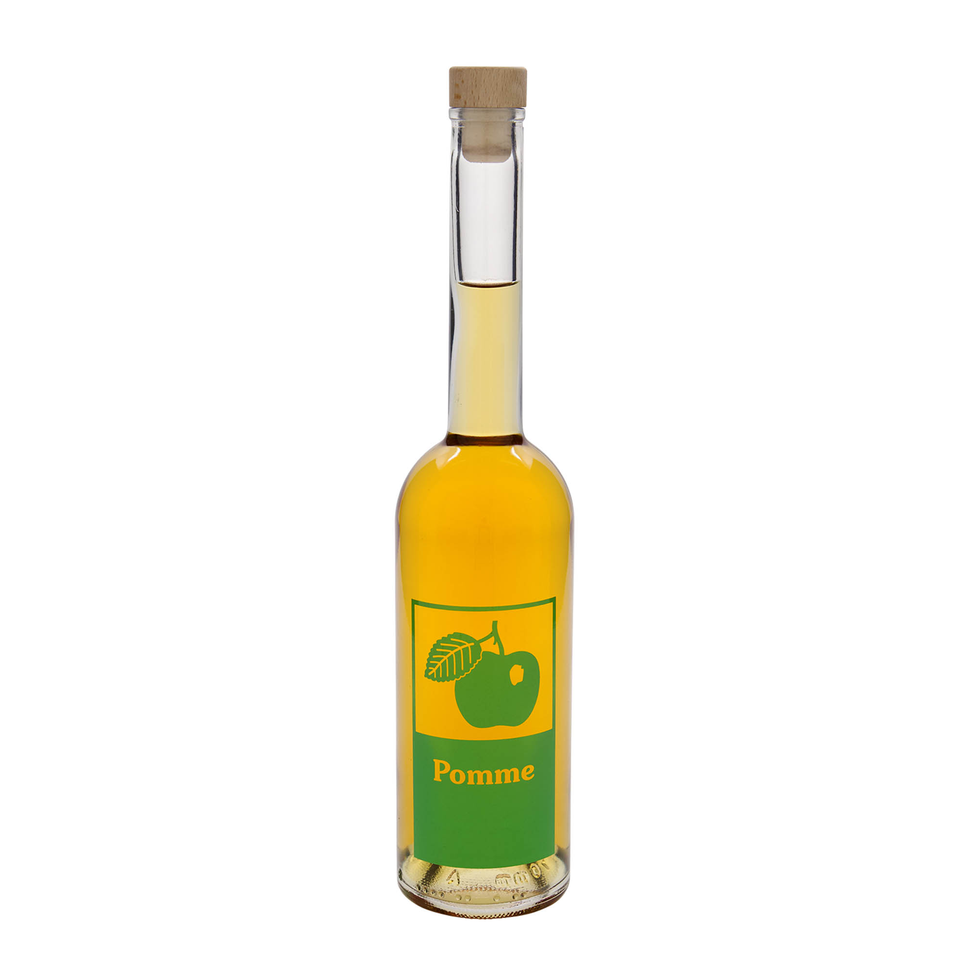 500 ml glass bottle 'Opera', print: Pomme, closure: cork