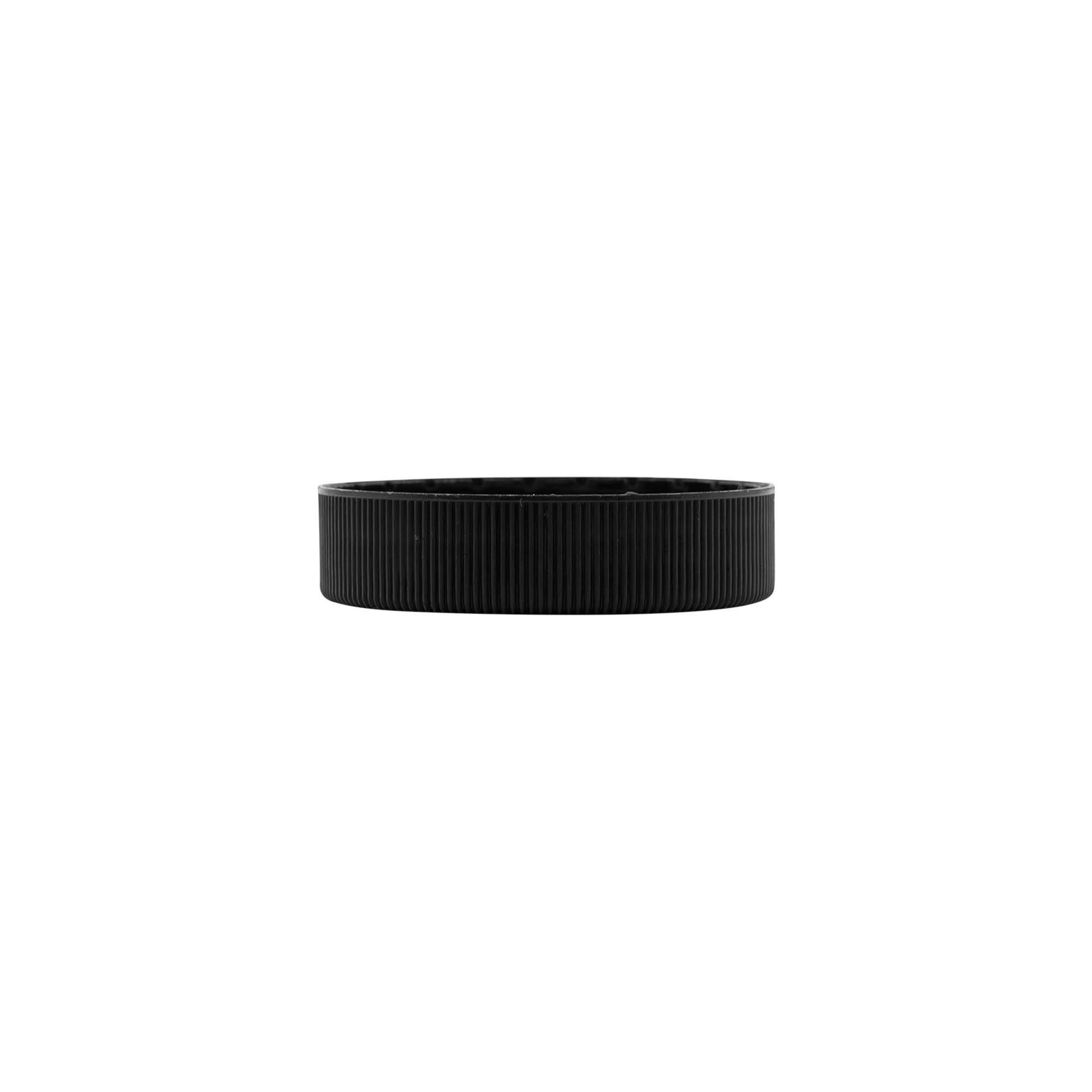 Screw cap with EPE insert, PP plastic, black, for opening: DIN 60