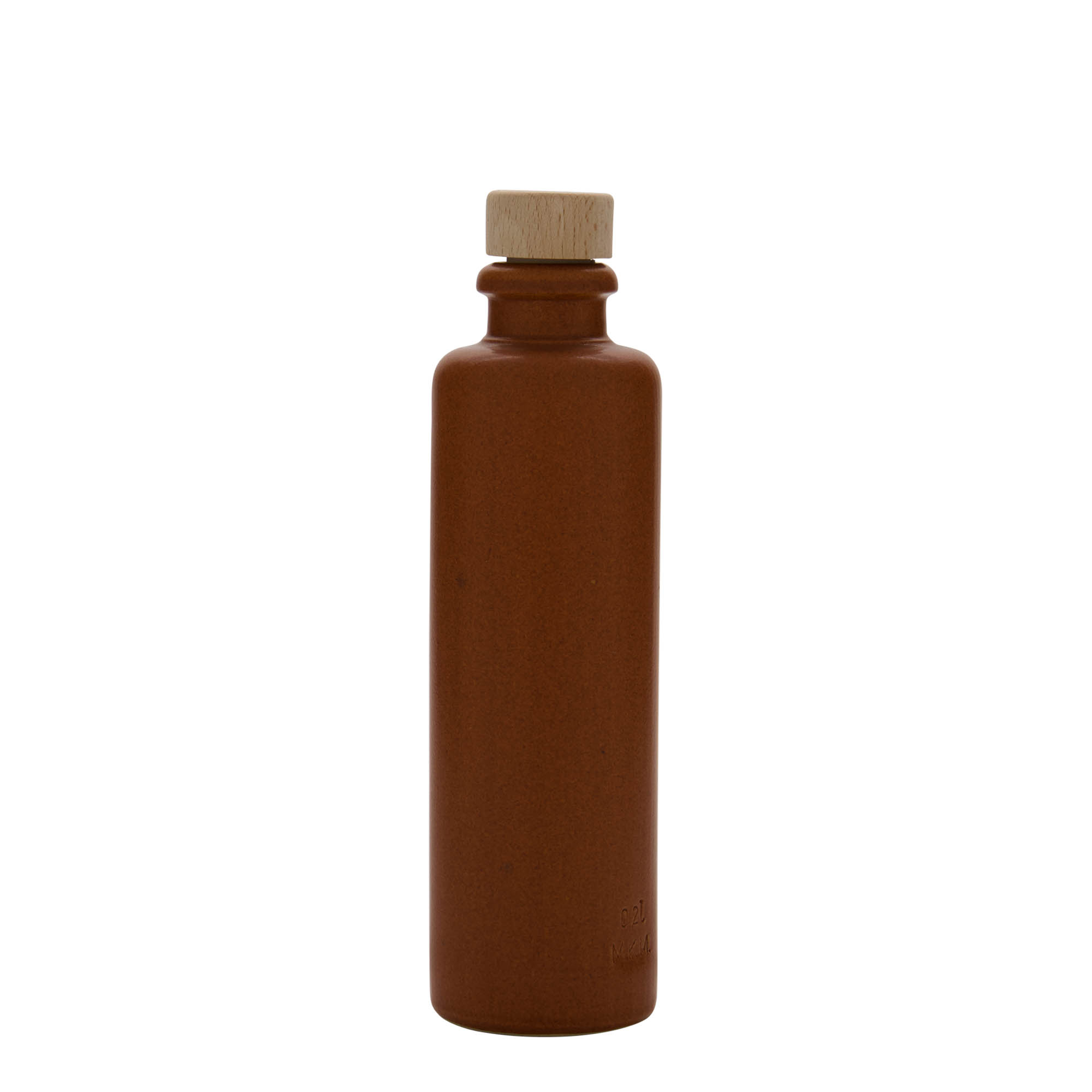 200 ml clay jug, stoneware, red-brown, opening: cork