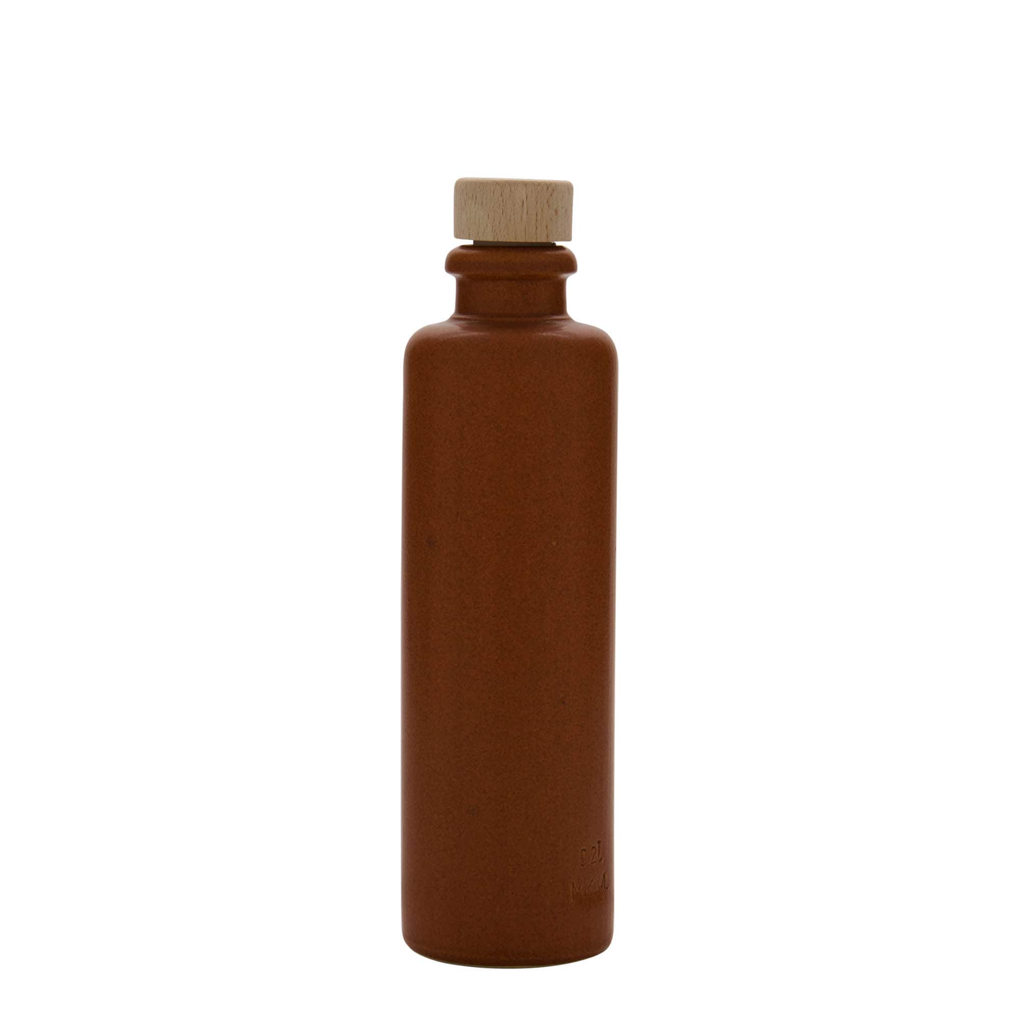 200 ml clay jug, stoneware, red-brown, opening: cork