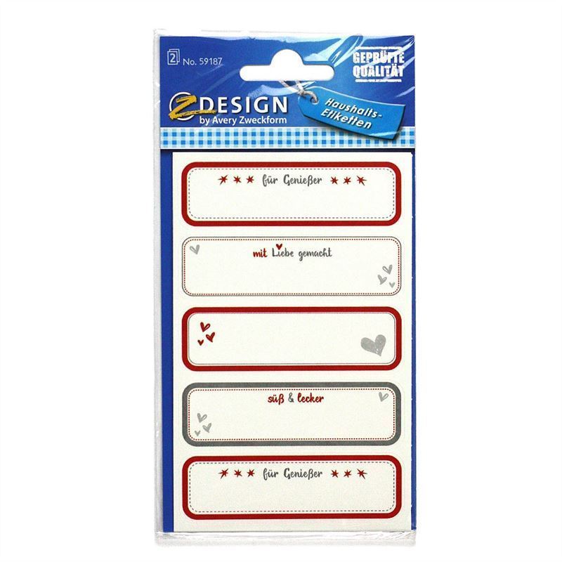 Zweckform Labels 'Homemade', rectangular, paper, multicoloured