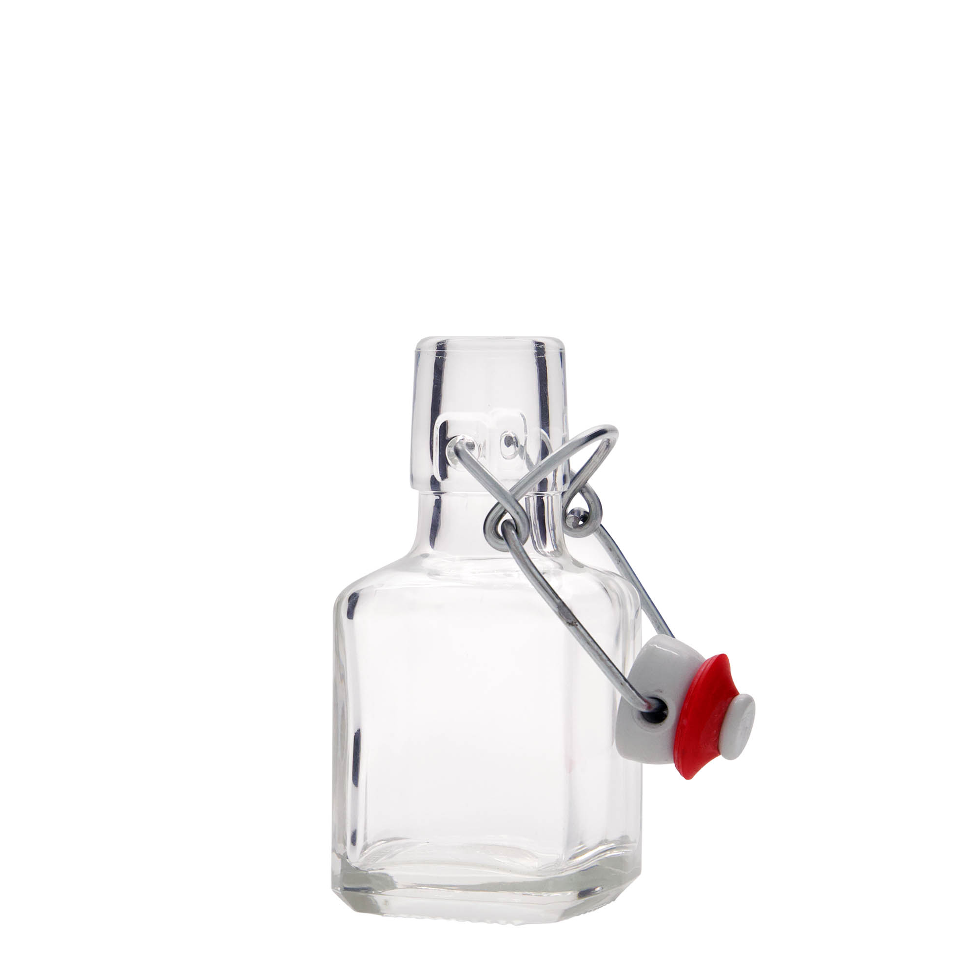 100 ml glass bottle 'Kubica', square, opening: swing top closure 100 ml glass bottle 'Kubica', square, opening: swing top closure