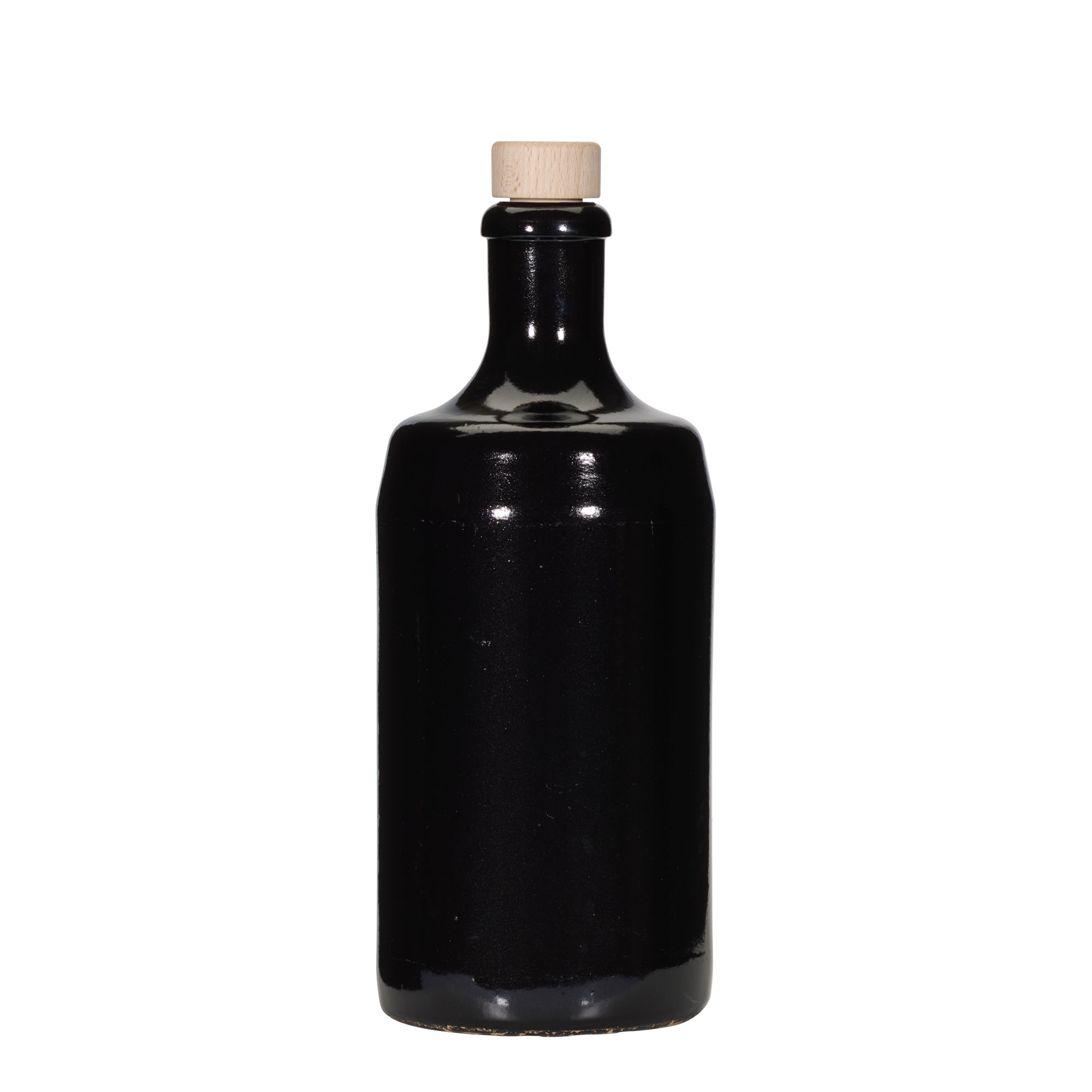 700 ml earthen jug 'Calvados', stoneware, black, closure: cork