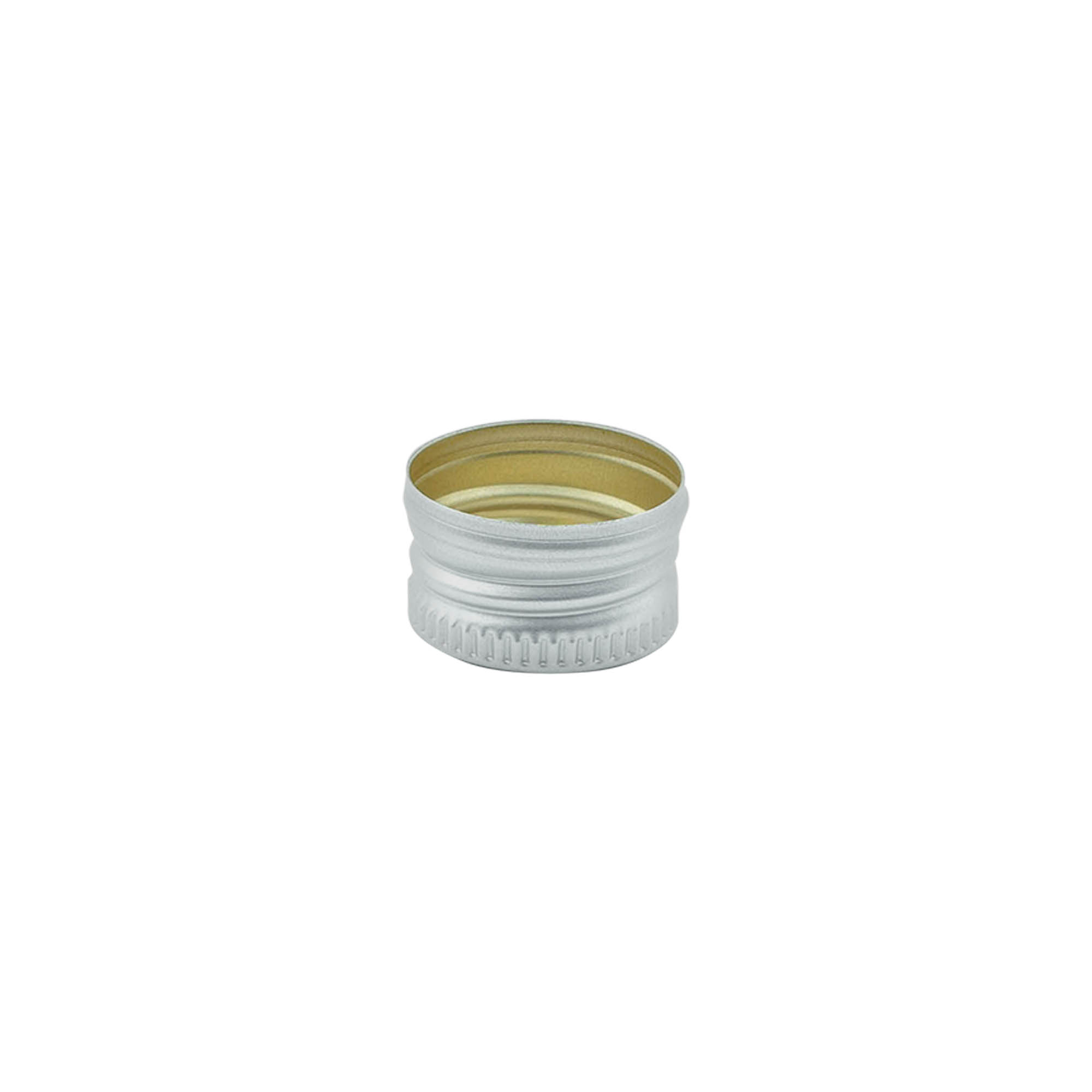 Screw cap, metal, silver, for opening: PP 18