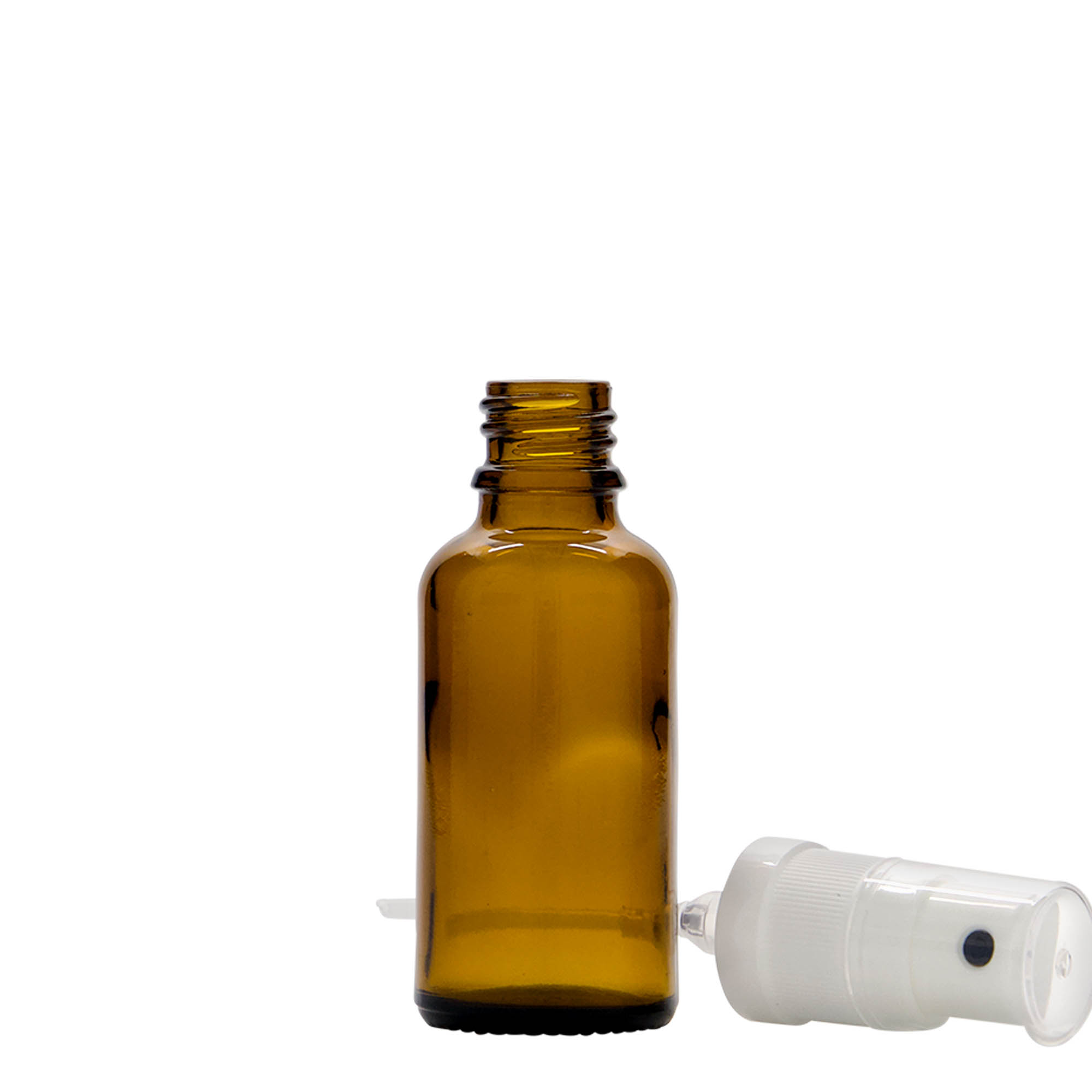 30 ml spray bottle medicine, glass, brown, opening: DIN 18