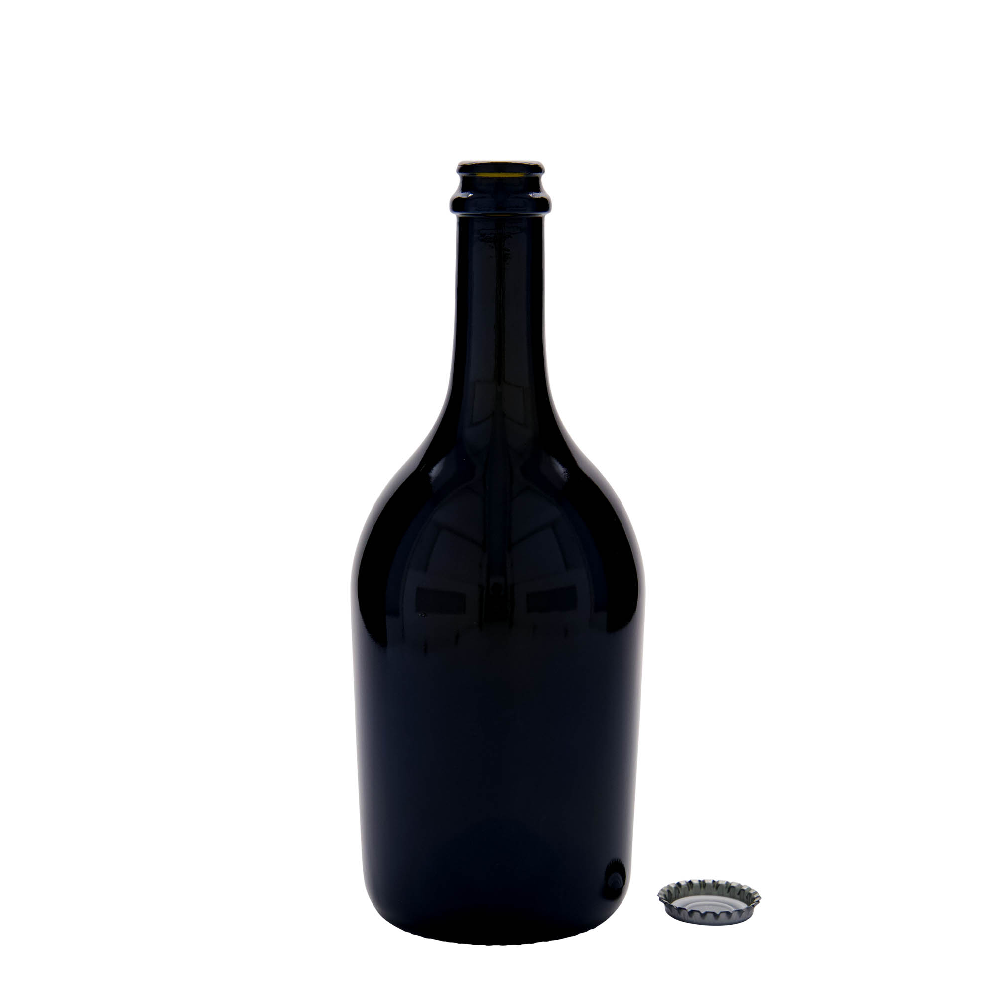 750 ml beer/champagne bottle 'Butterfly', glass, antique green, opening: crown cap