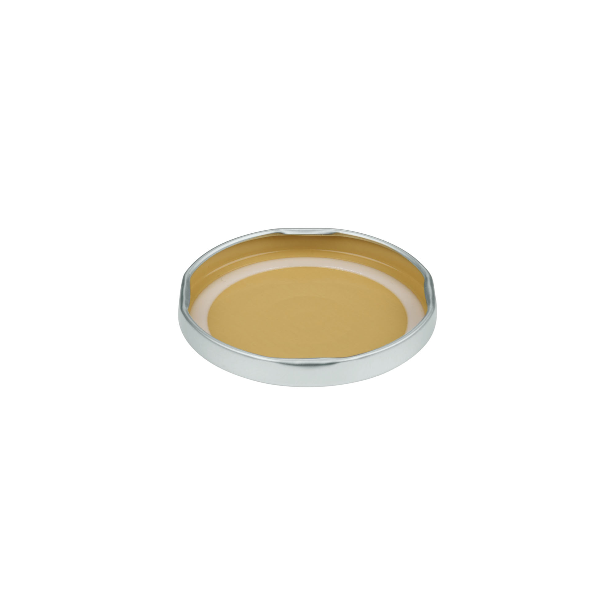 Twist off lid, tinplate, silver, for opening: TO 66 Twist off lid, tinplate, silver, for opening: TO 66