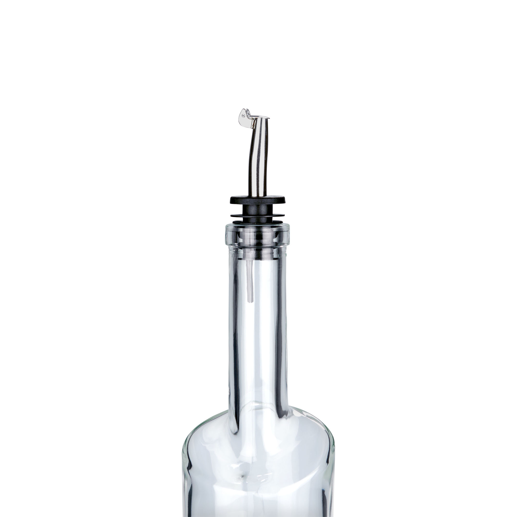 Pourer Inox with metal flap, stainless steel, silver