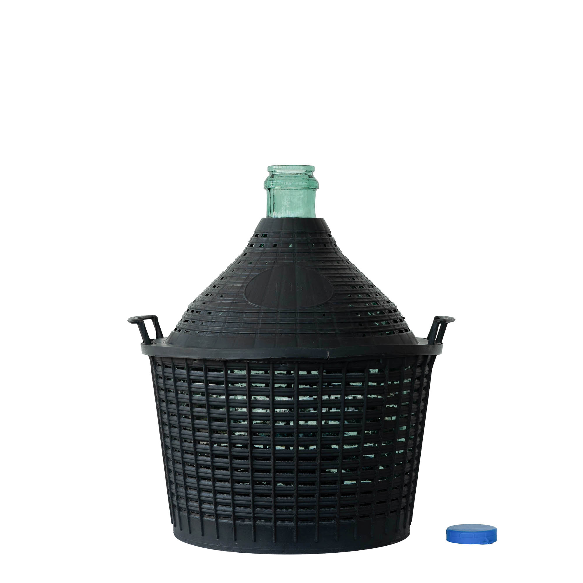 15 l balloon bottle with narrow neck, glass, opening: slip-on lid