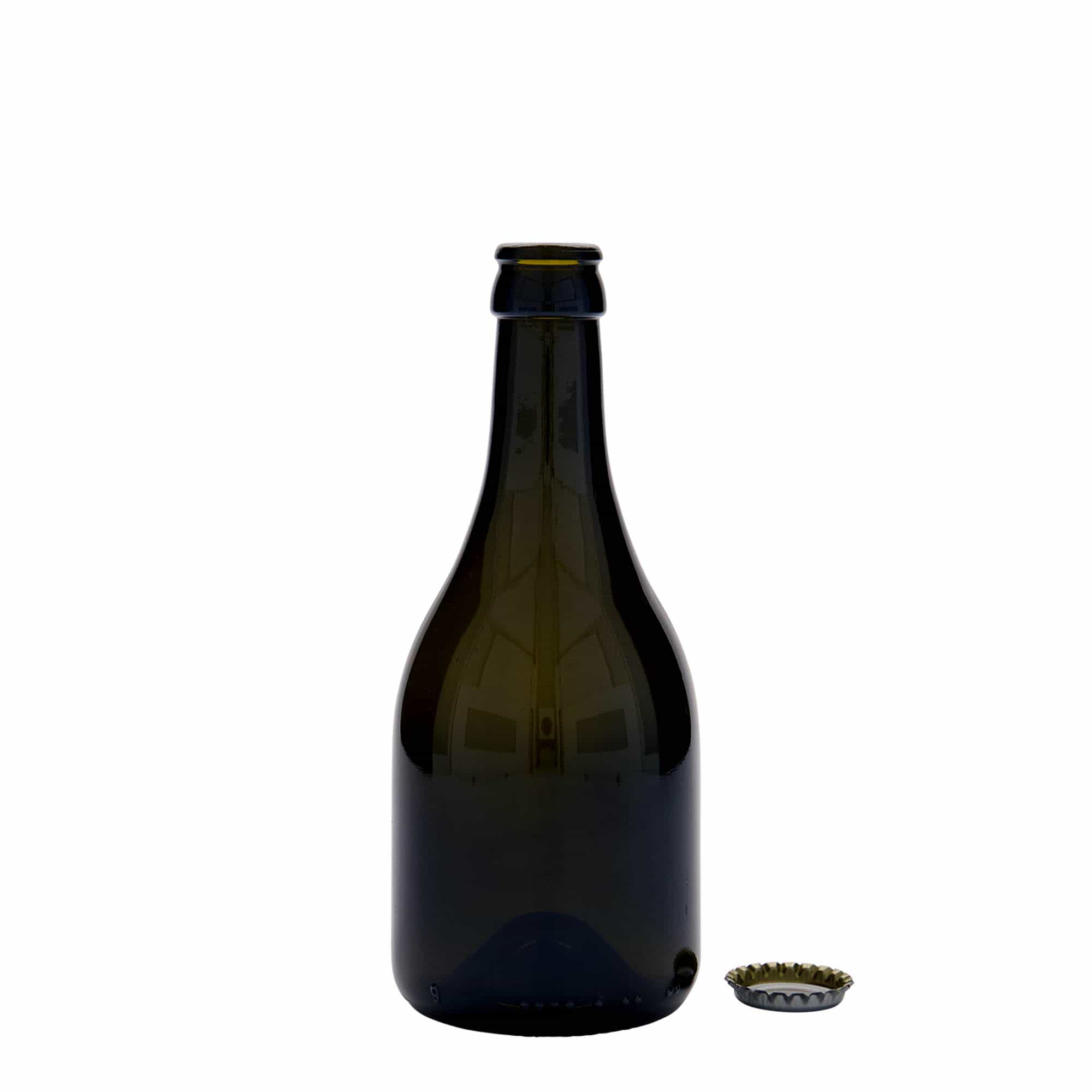 330 ml beer bottle ‘Horta’, glass, antique green, opening: crown cap