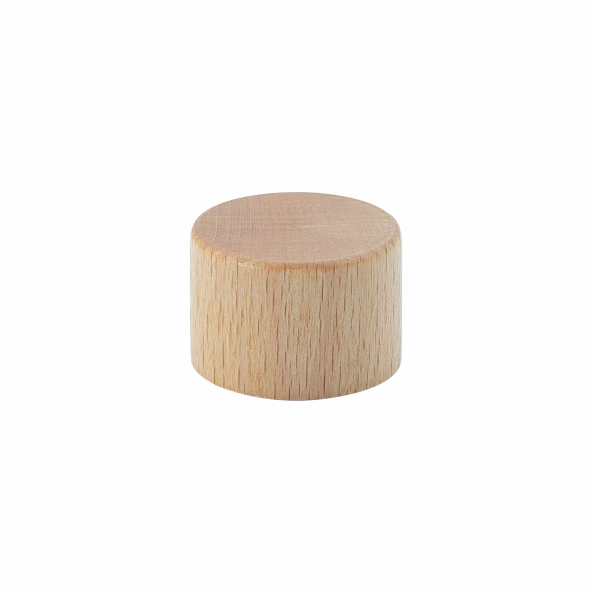 Screw cap, metal-wood, wood-coloured, for opening: PP 28