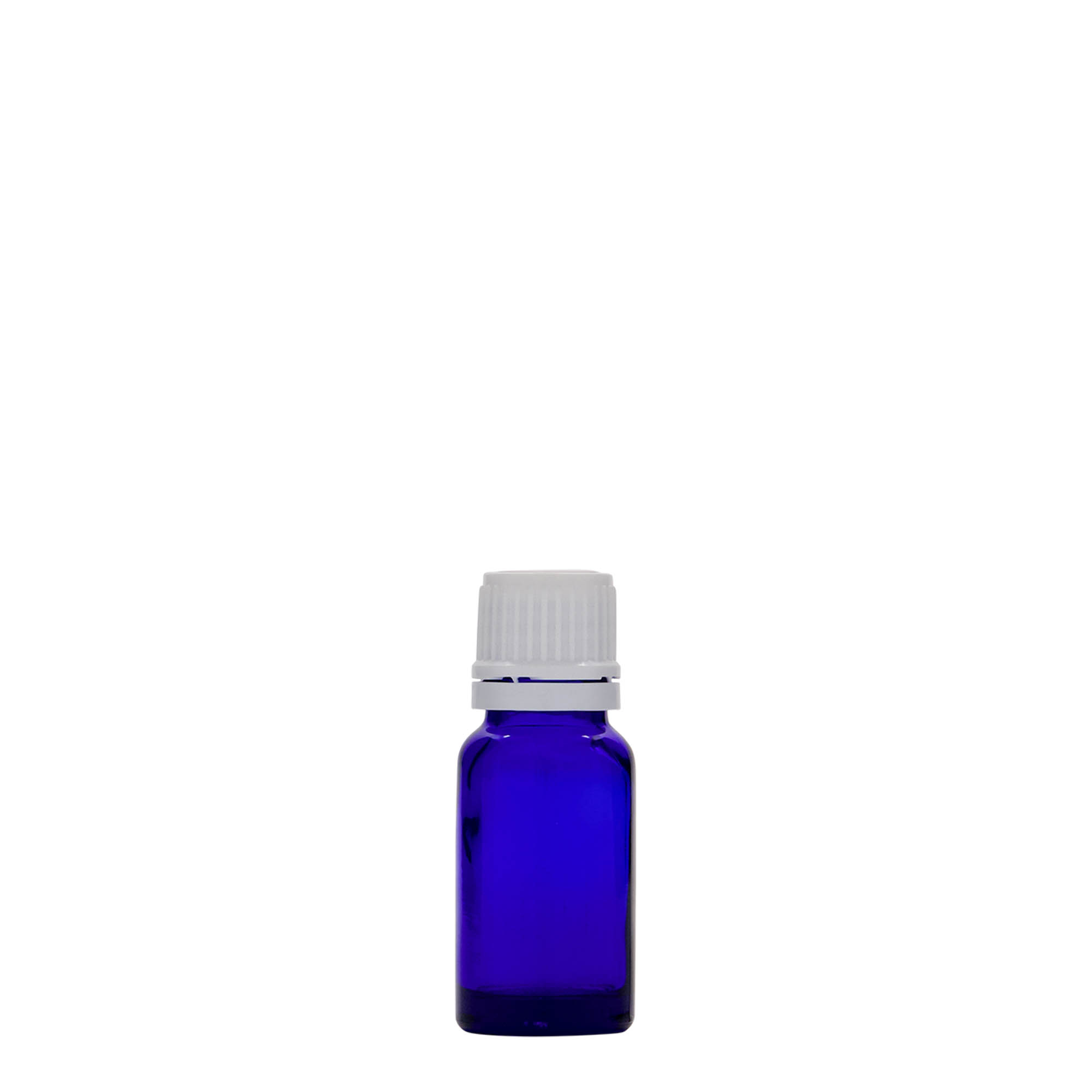 10 ml medicine bottle, glass, royal blue, opening: DIN 18