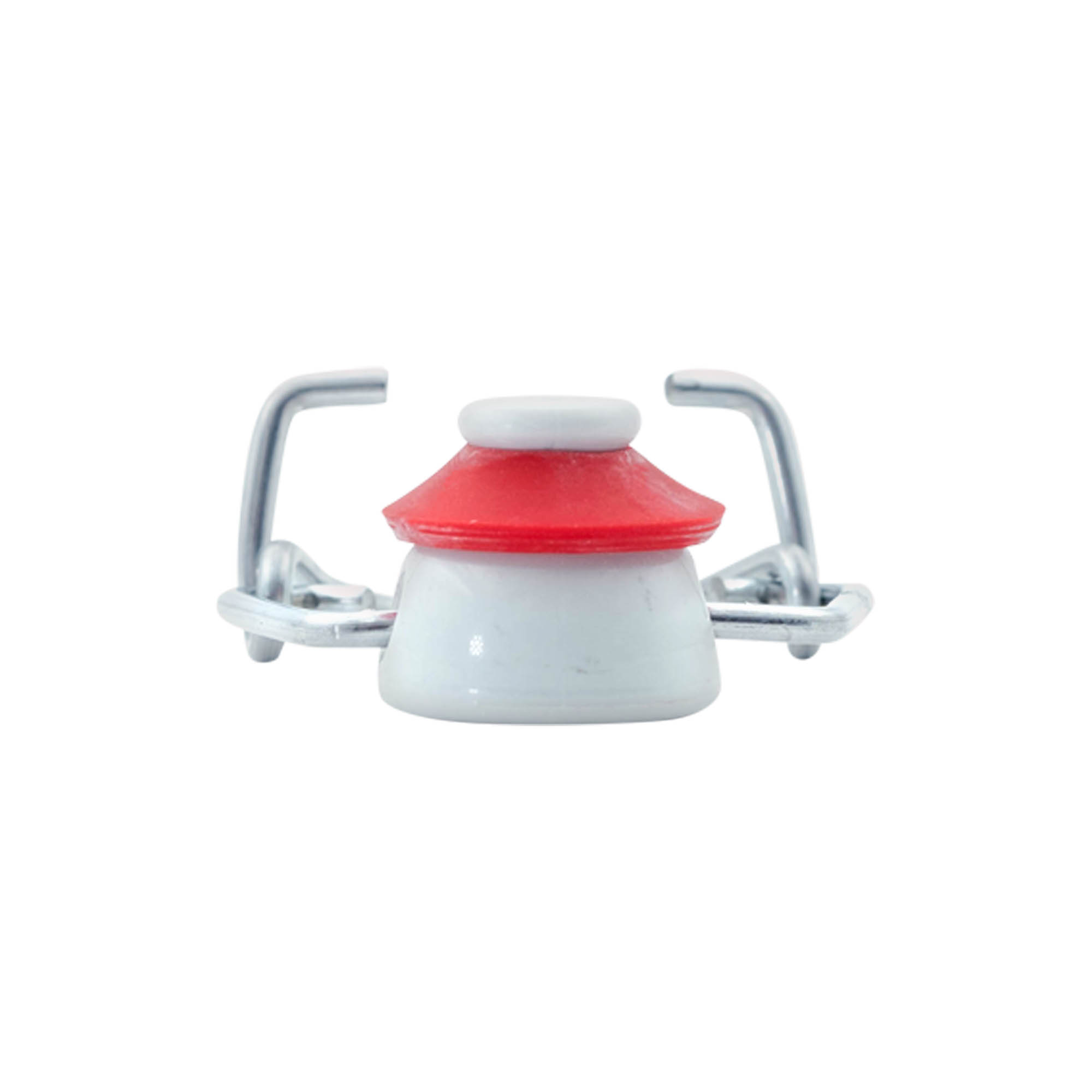 Standard clamp closure, plastic, red-white Standard clamp closure, plastic, red-white