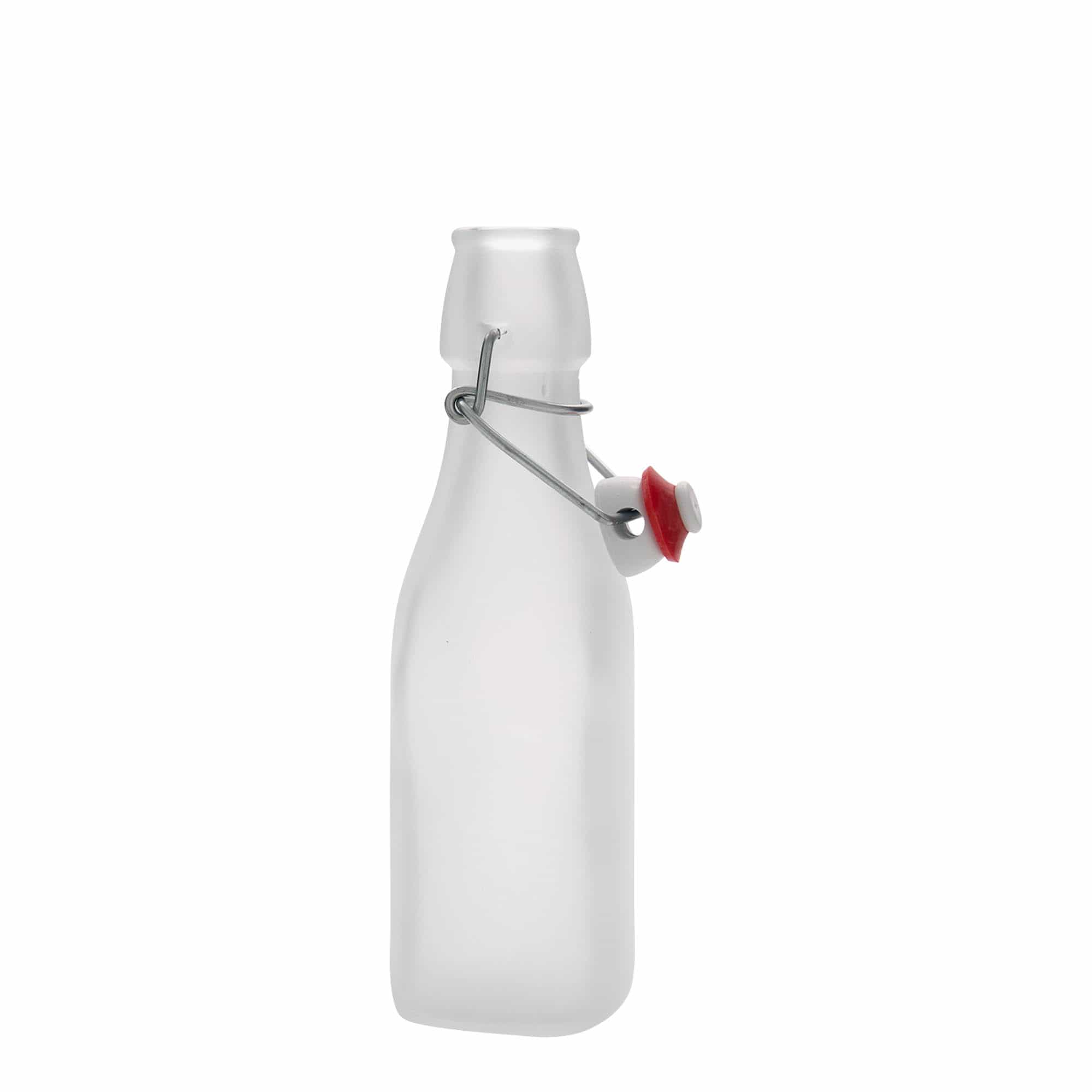 250 ml glass bottle ‘Swing, square, white, opening: swing top closure