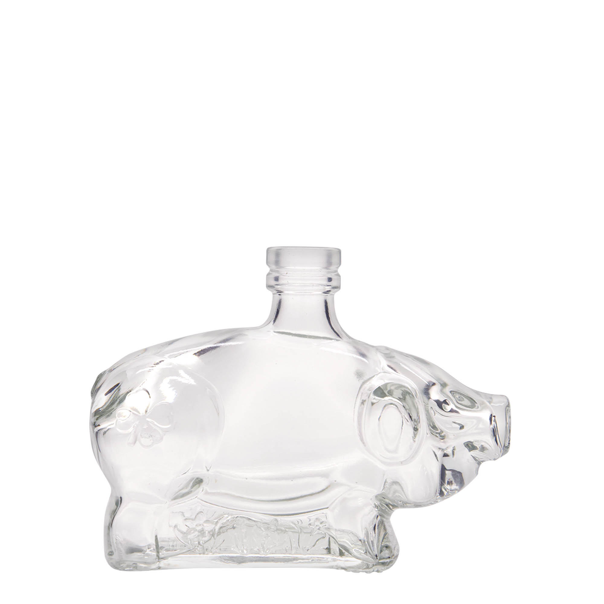 200 ml glass bottle 'Lucky Piglet', opening: cork