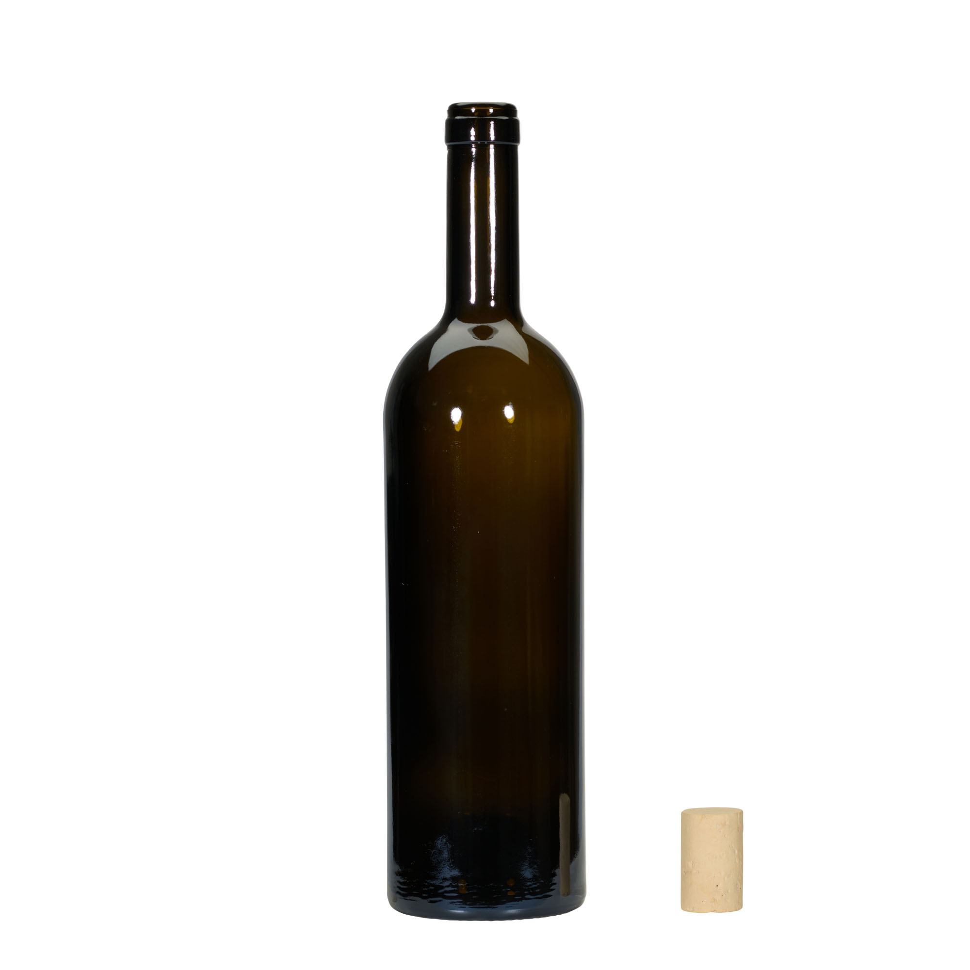 750 ml wine bottle 'Golia', antique green, neck: cork 750 ml wine bottle 'Golia', antique green, neck: cork
