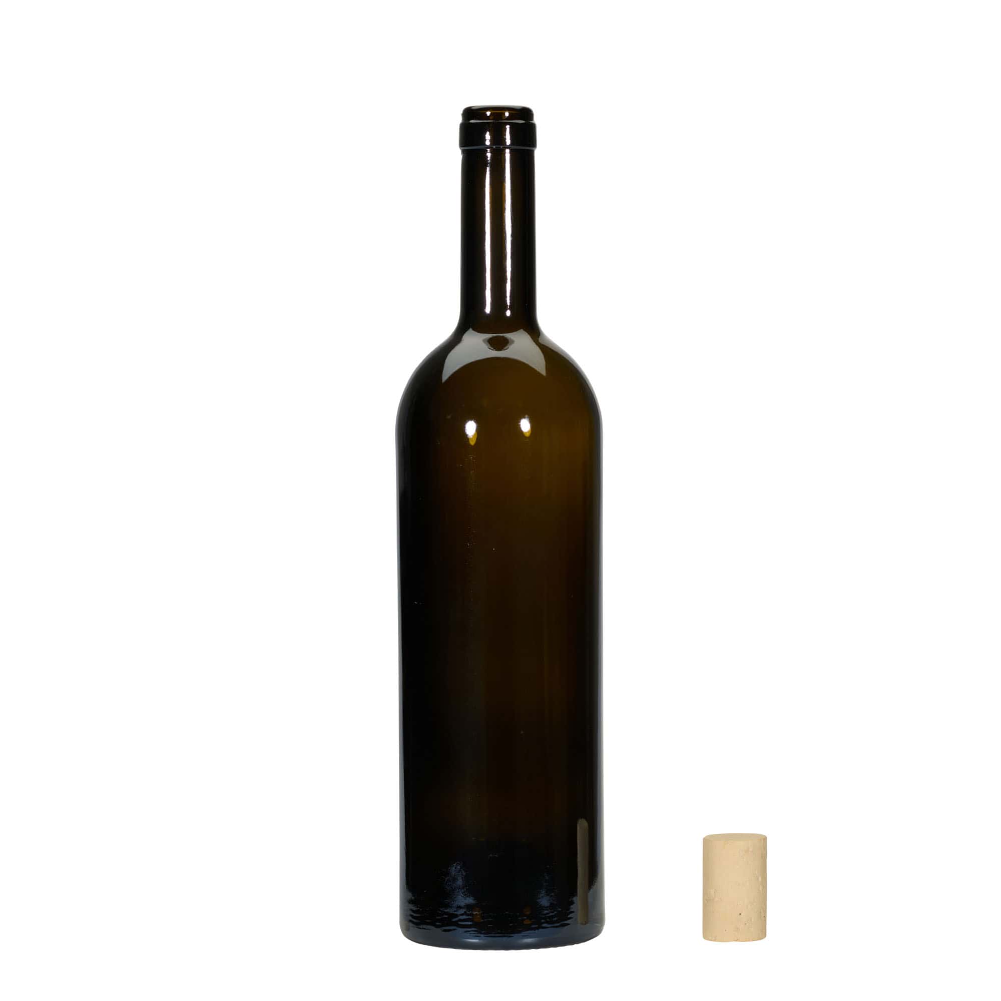750 ml wine bottle ‘Golia’, antique green, neck: cork