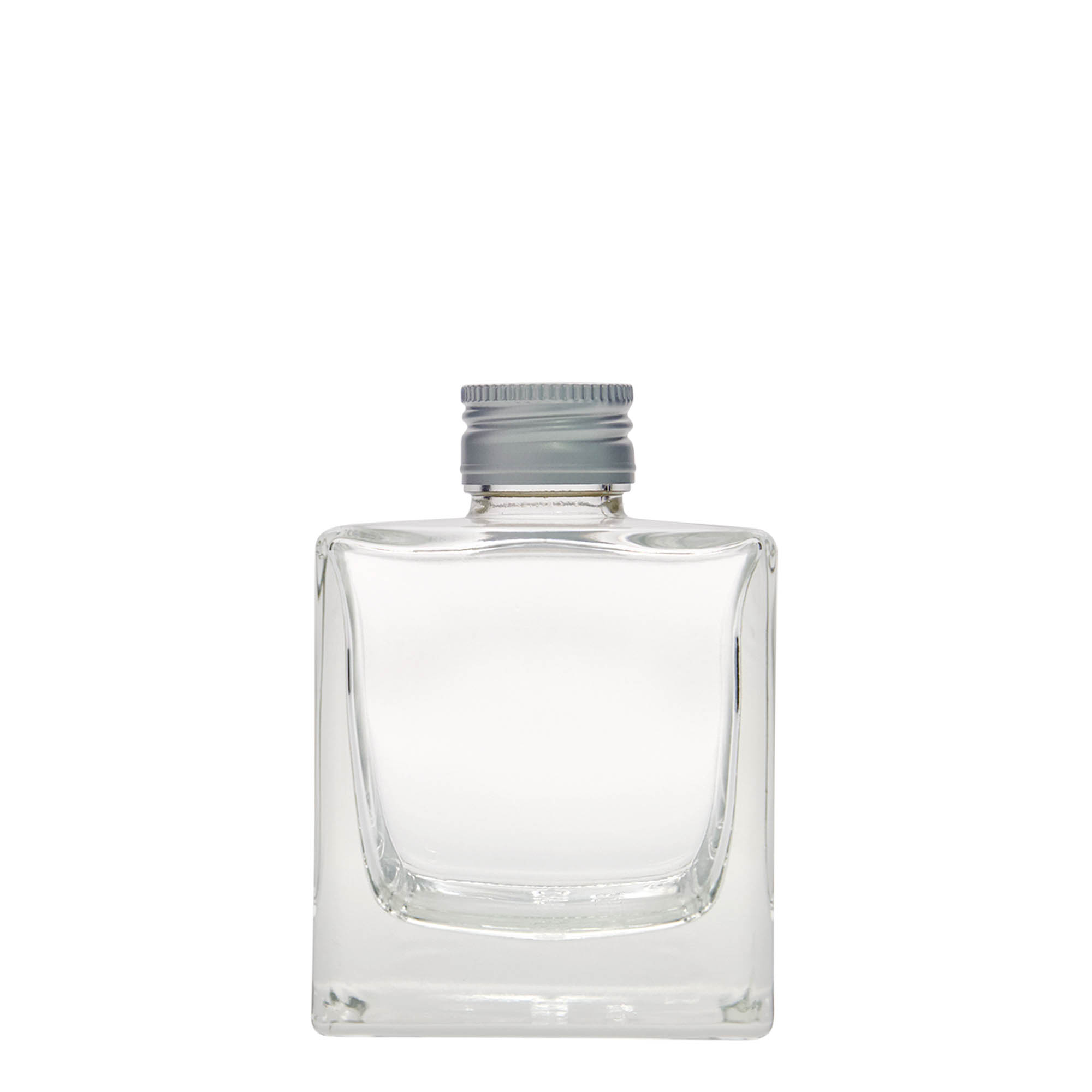 200 ml glass bottle 'Cube', square, opening: PP 28