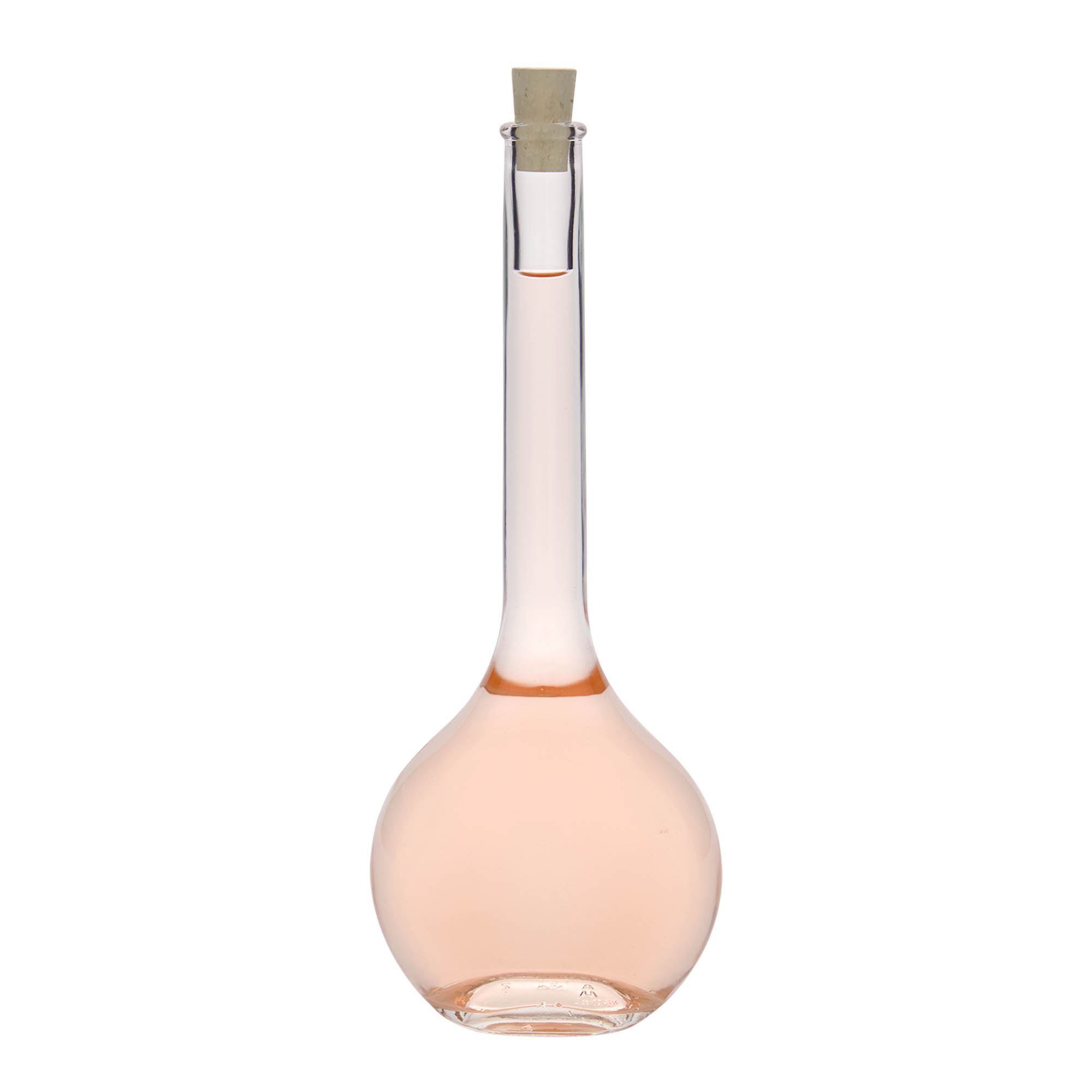 500 ml glass bottle 'Contessa', oval, opening: cork