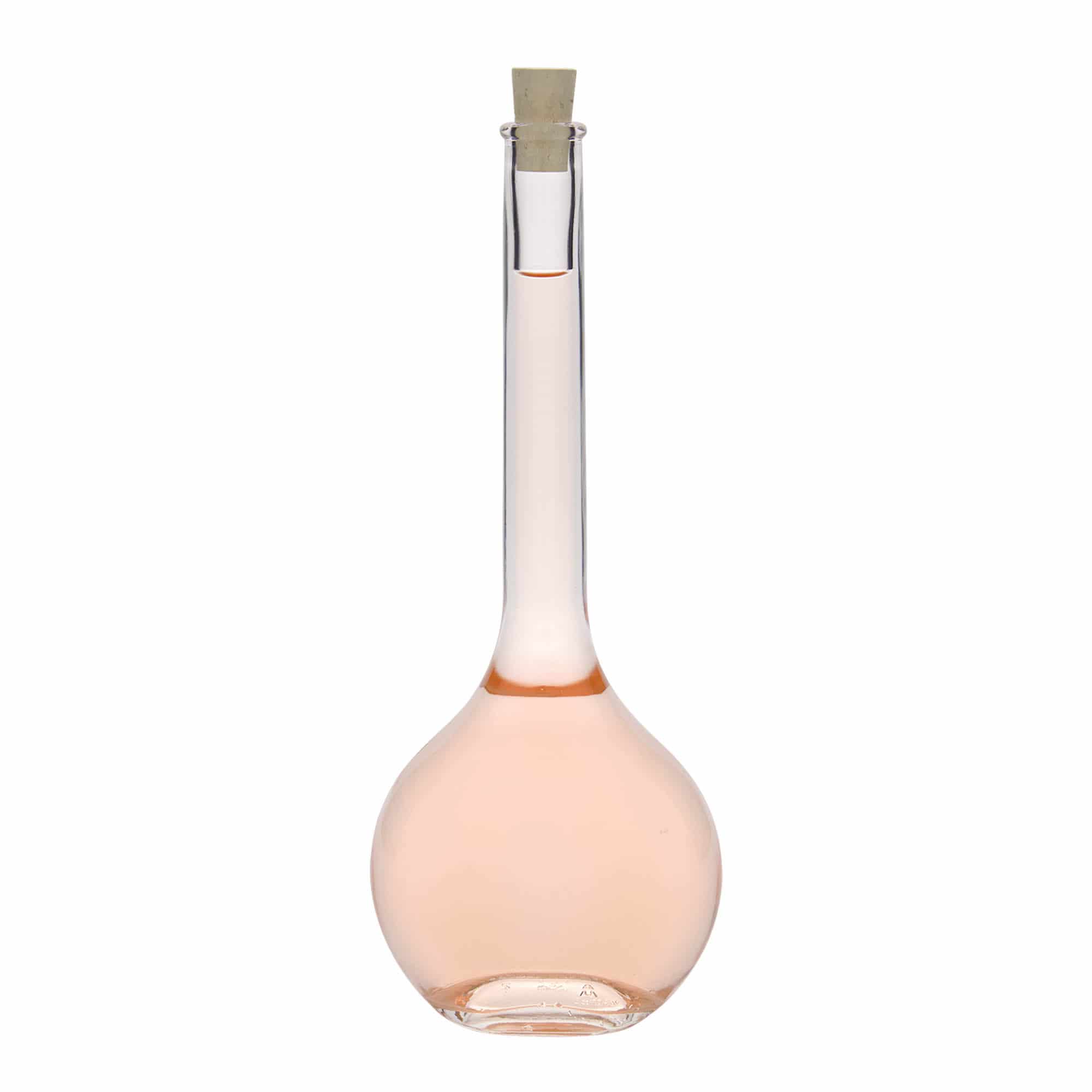 500 ml glass bottle ‘Contessa’, oval, opening: cork