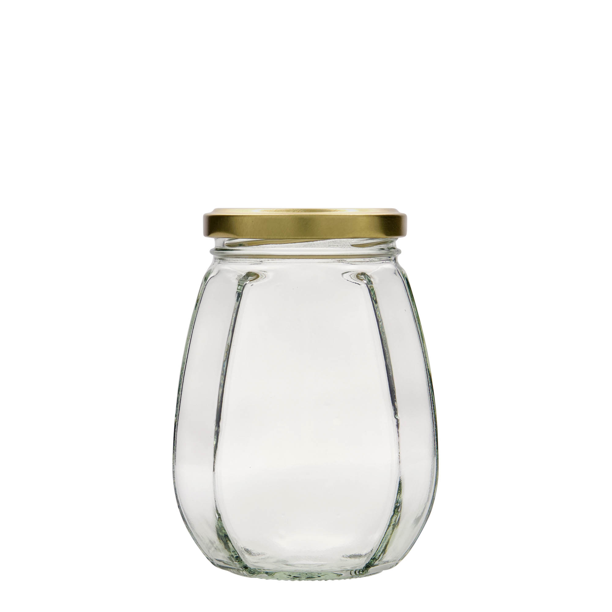 385 ml decorative jar, hexagonal, opening: Twist-off (TO 63) 385 ml decorative jar, hexagonal, opening: Twist-off (TO 63)