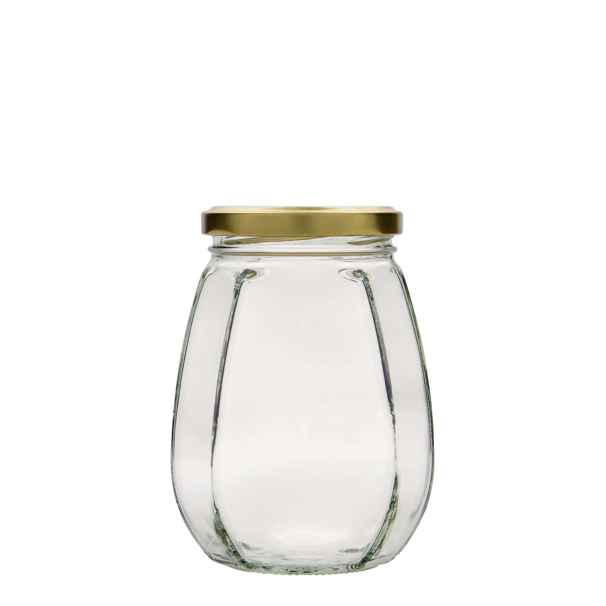 385 ml decorative jar, hexagonal, opening: Twist-off (TO 63)