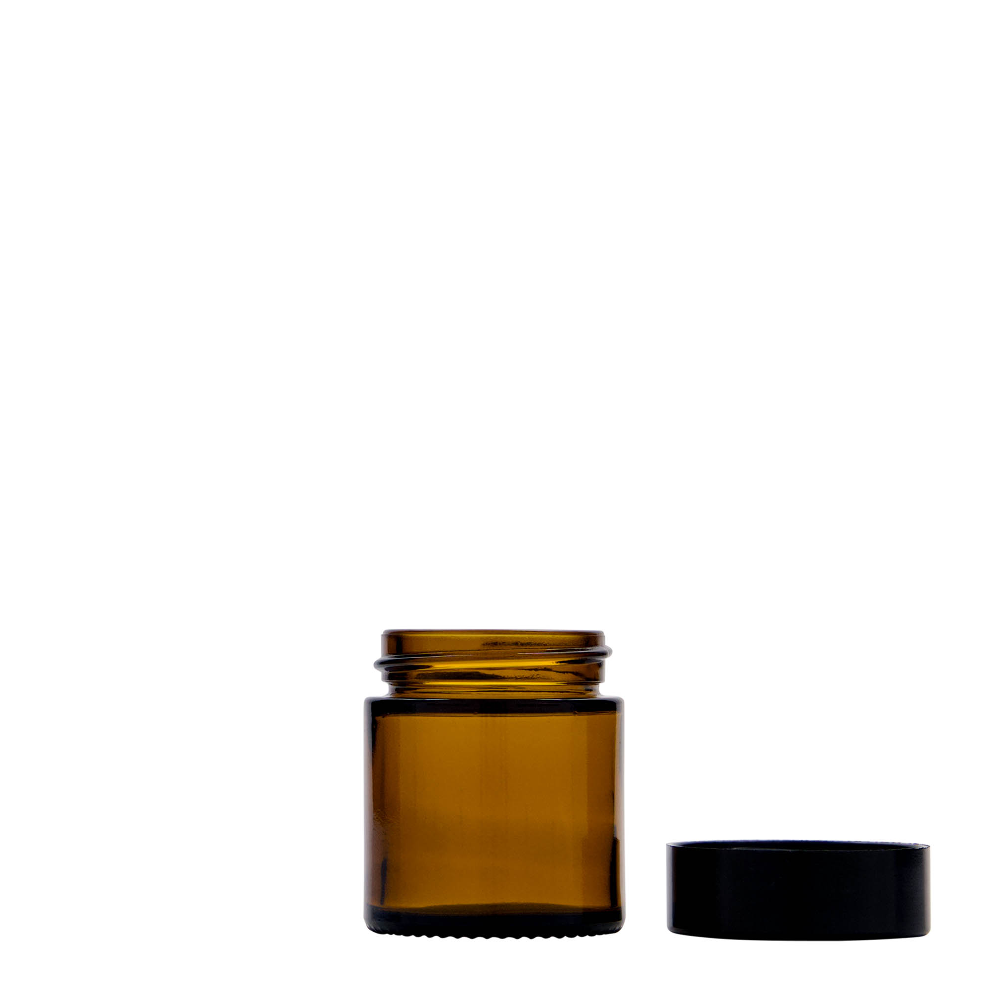 30 ml jar 'Brown Line', glass, brown, opening: screw cap