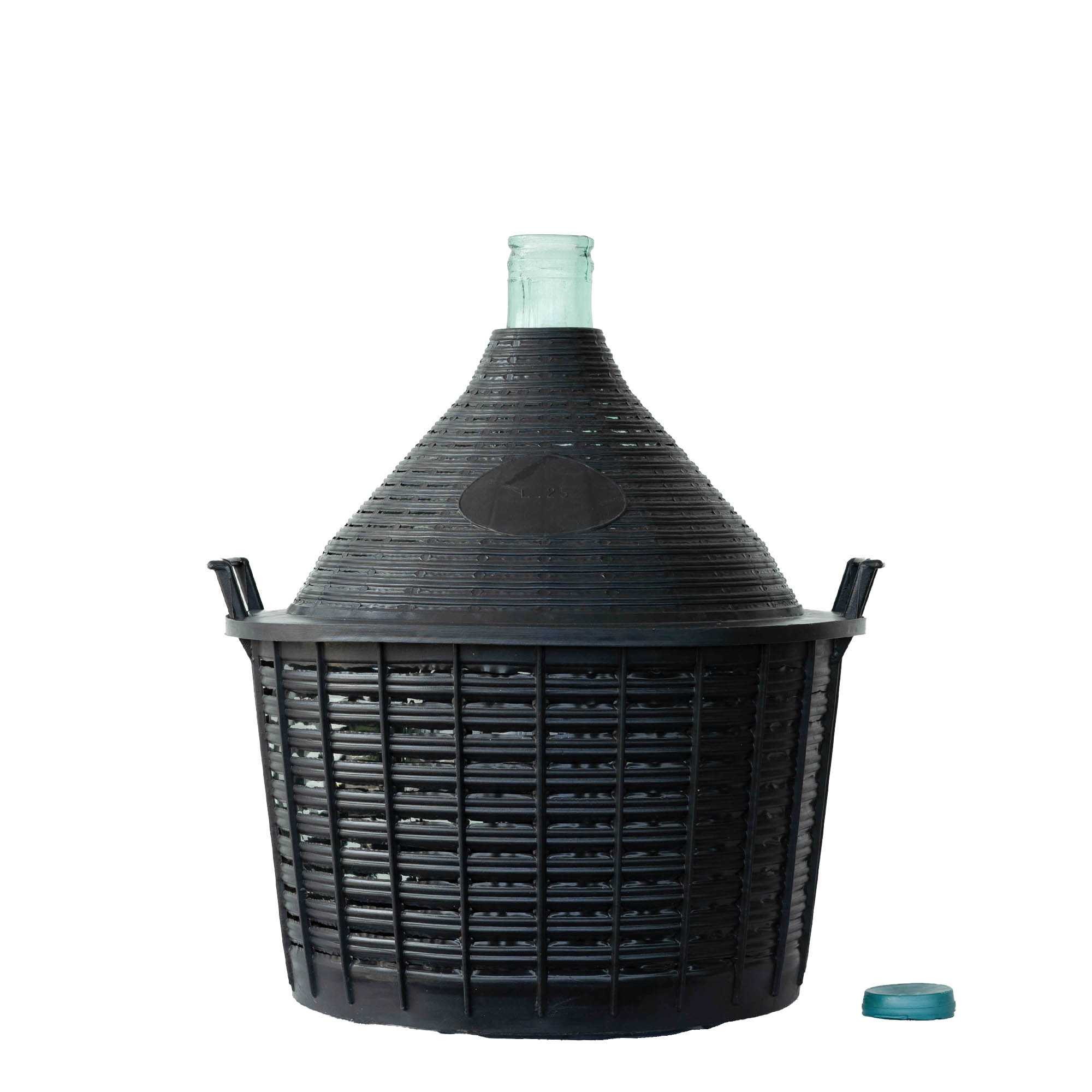 25 l balloon bottle narrow neck, glass, opening: slip lid