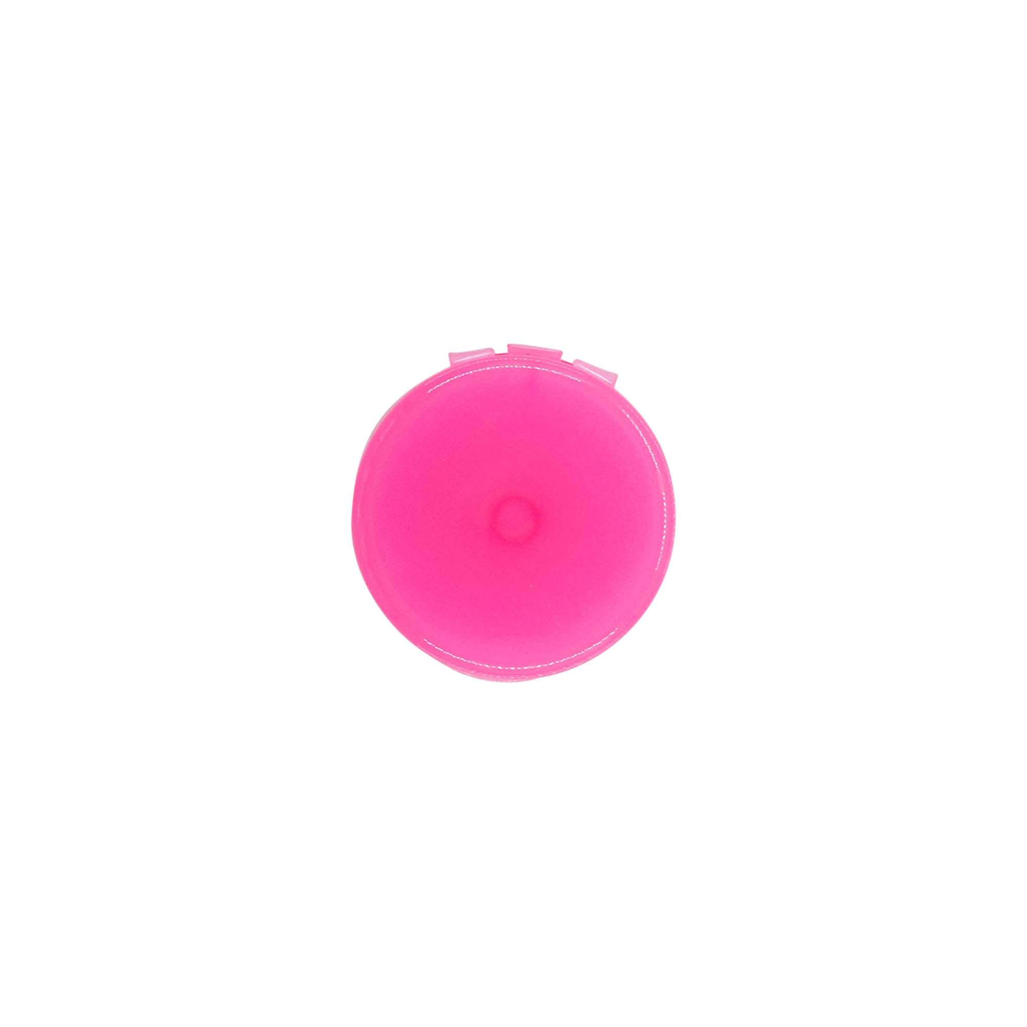 Screw cap with hinge, PP plastic, pink, for opening: 24/410