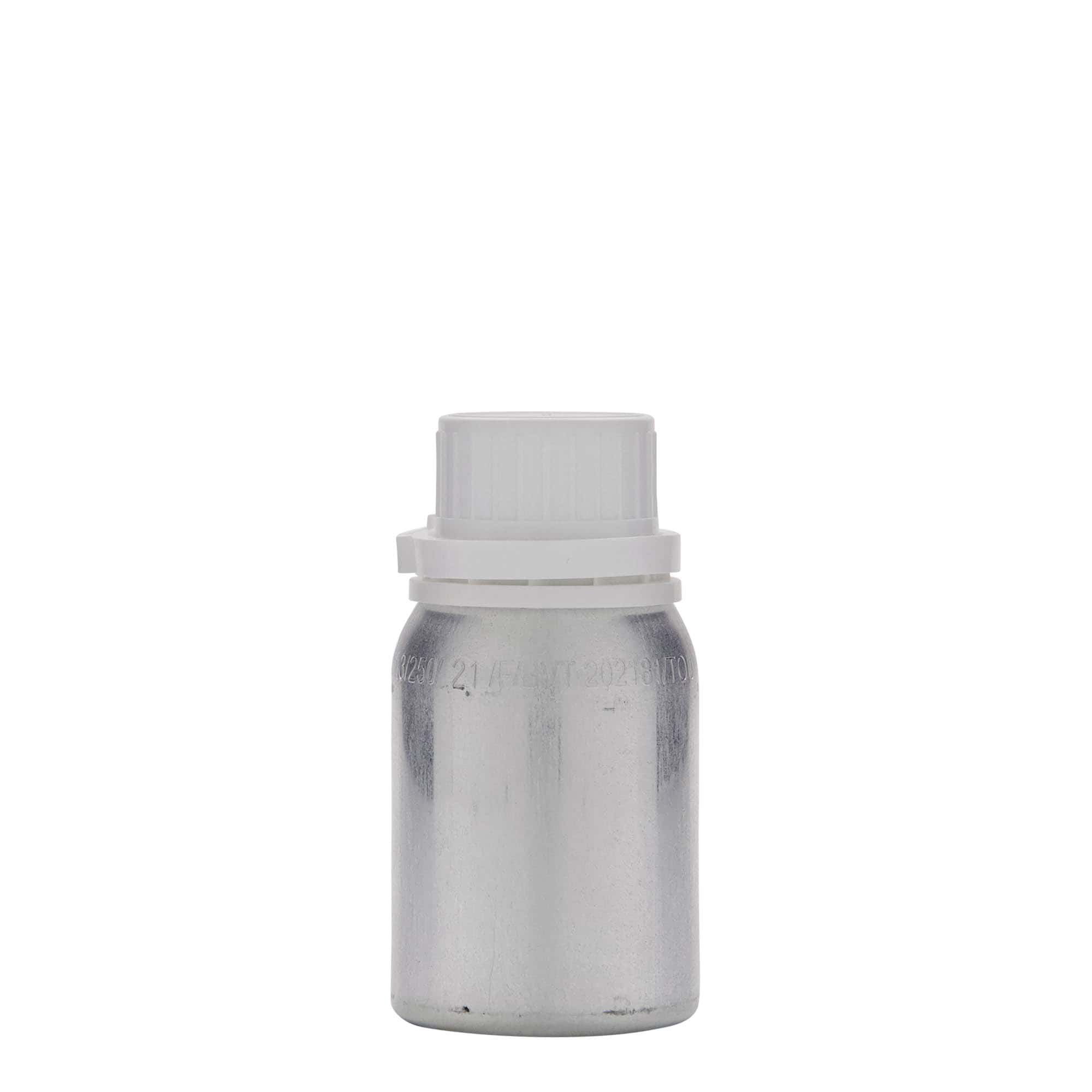 125 ml aluminium bottle, metal, silver, opening: DIN 32
