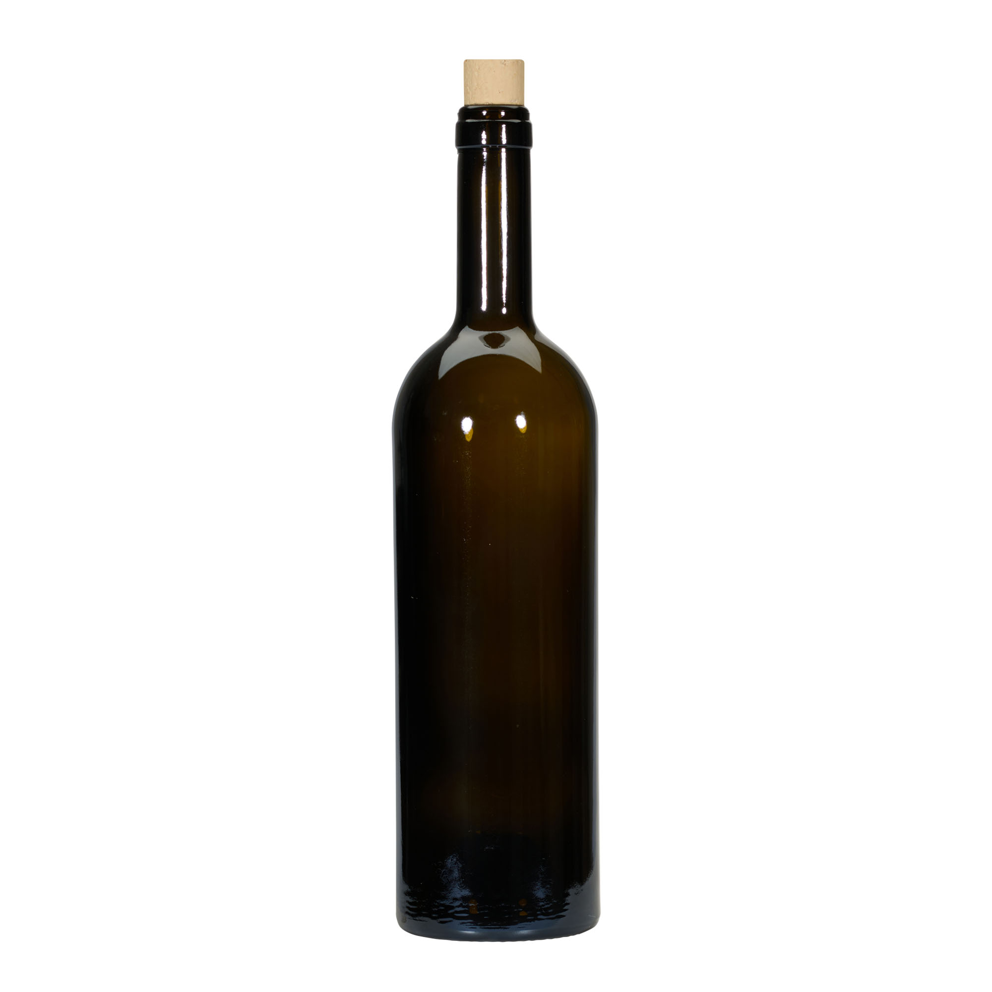 750 ml wine bottle 'Golia', antique green, neck: cork