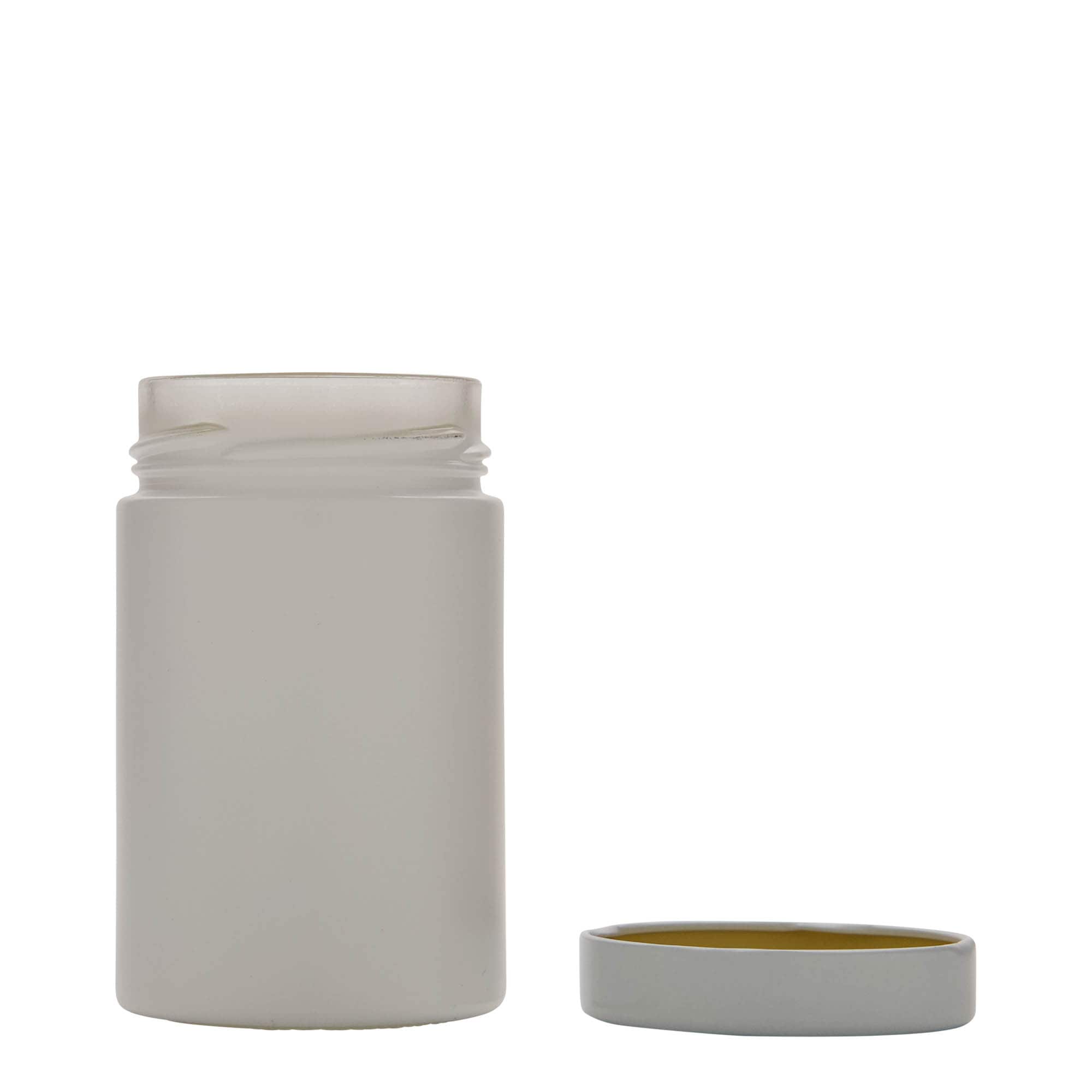 327 ml round glass ‘Aurora’, white, opening: Deep-Twist-off (DTO 66)
