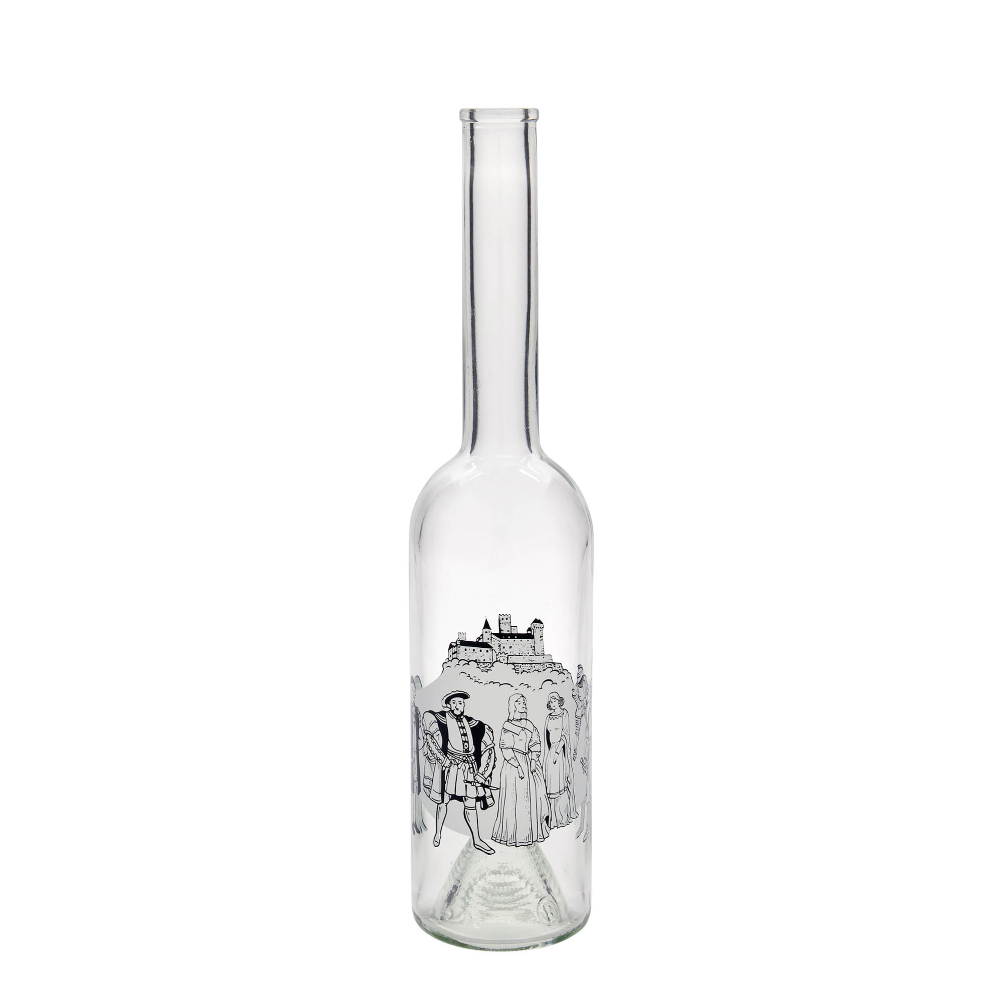 500 ml glass bottle 'Opera', print: Middle Ages, closure: cork 500 ml glass bottle 'Opera', print: Middle Ages, closure: cork