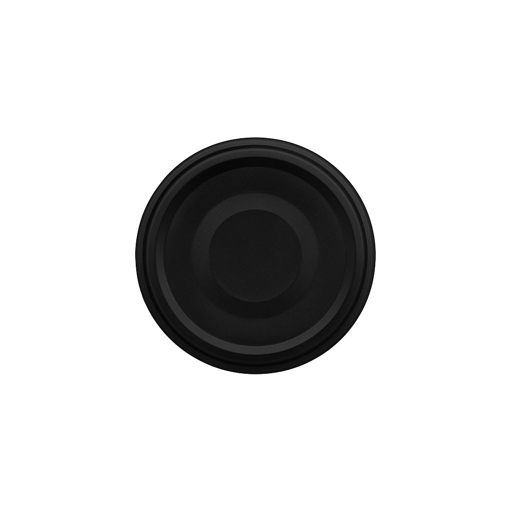 Twist off lid, tinplate, black, for opening: TO 48 Twist off lid, tinplate, black, for opening: TO 48