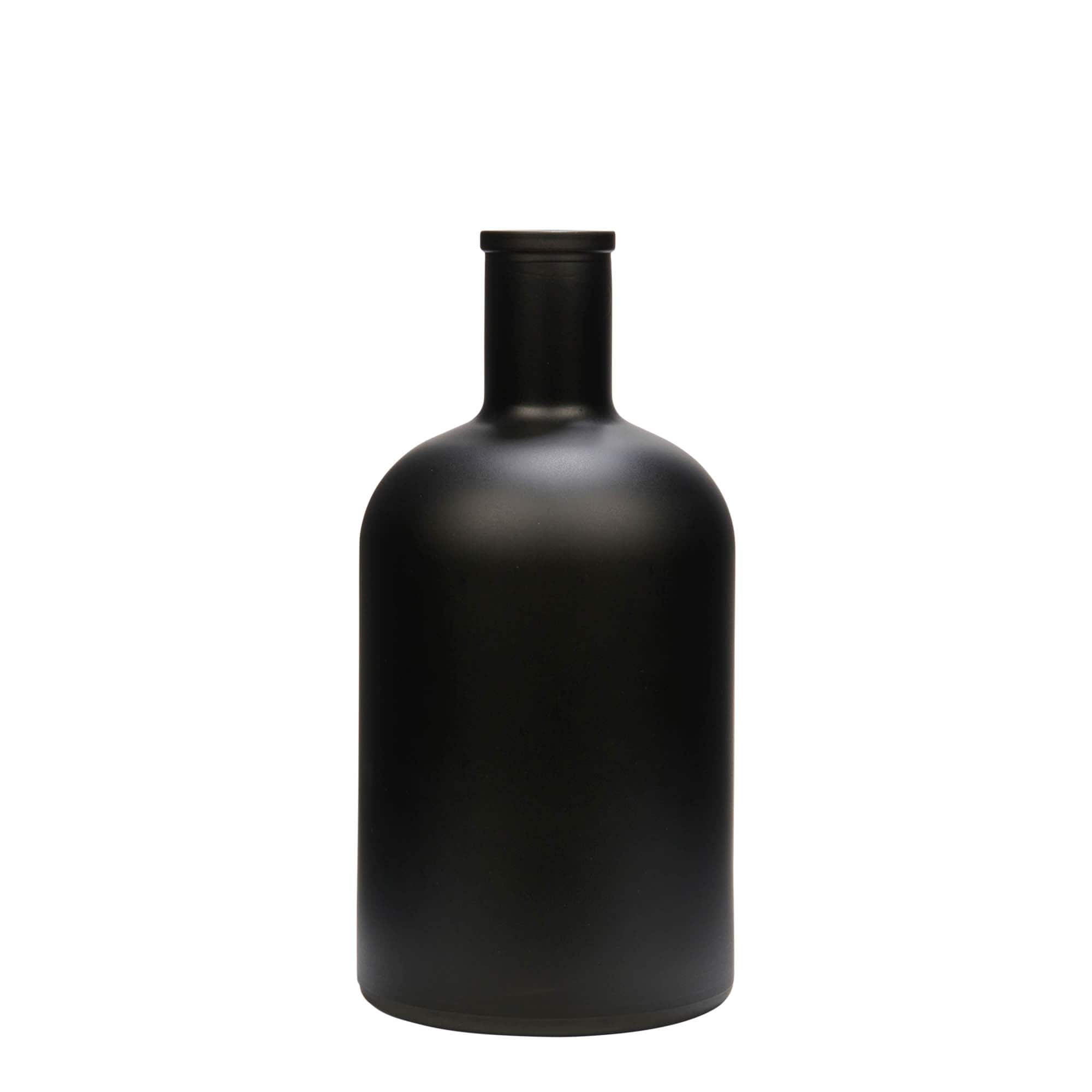 700 ml glass bottle ‘Gerardino’, black, opening: cork